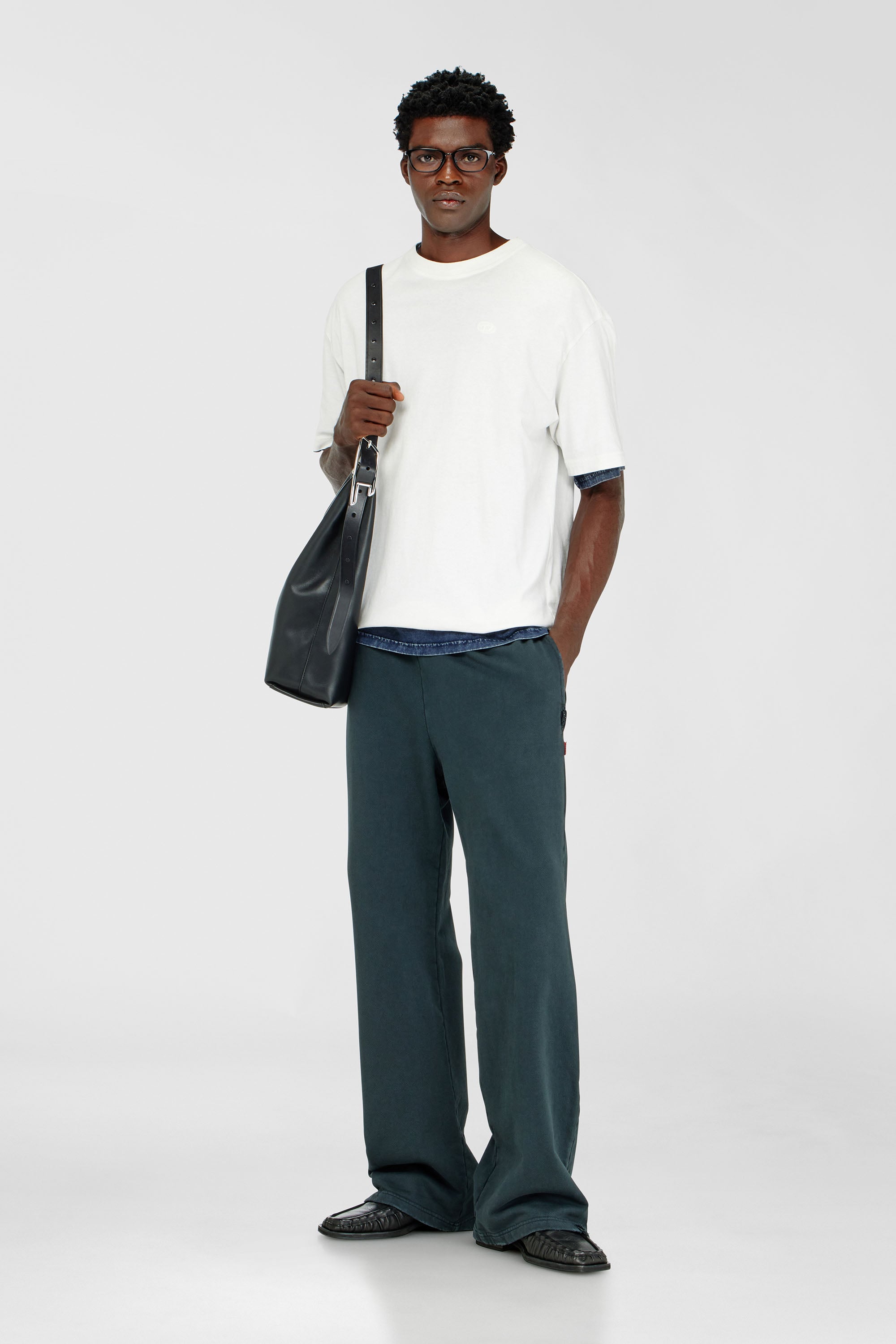 Diesel - T-BOGGY-MEGOVAL-D, T-shirt avec maxi oval D brod&eacute; Homme in Blanc - 2
