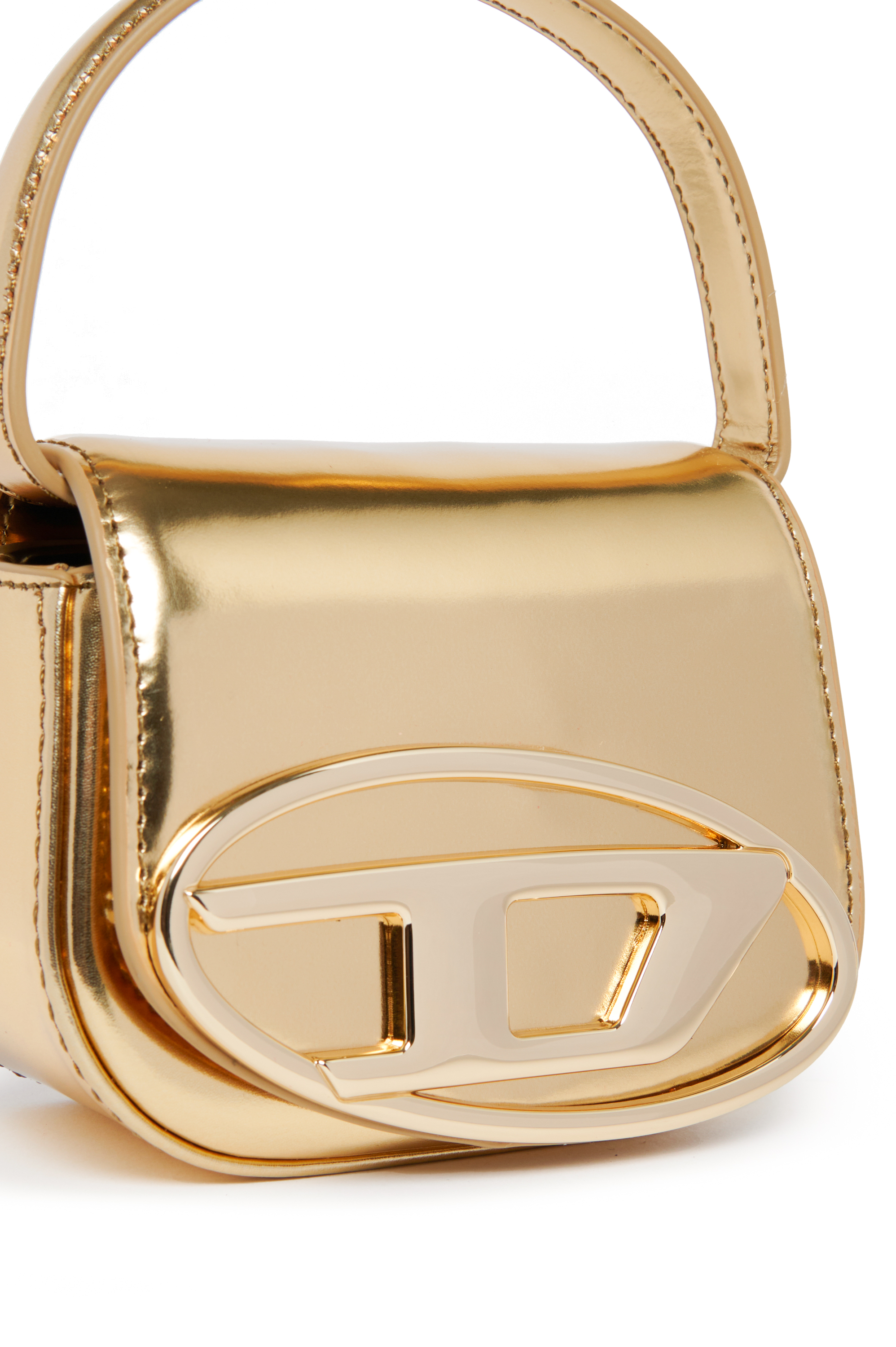 Diesel - 1DR XS, Donna Iconica mini borsa a spalla in pelle metallizzata opaca in Oro - Image 4