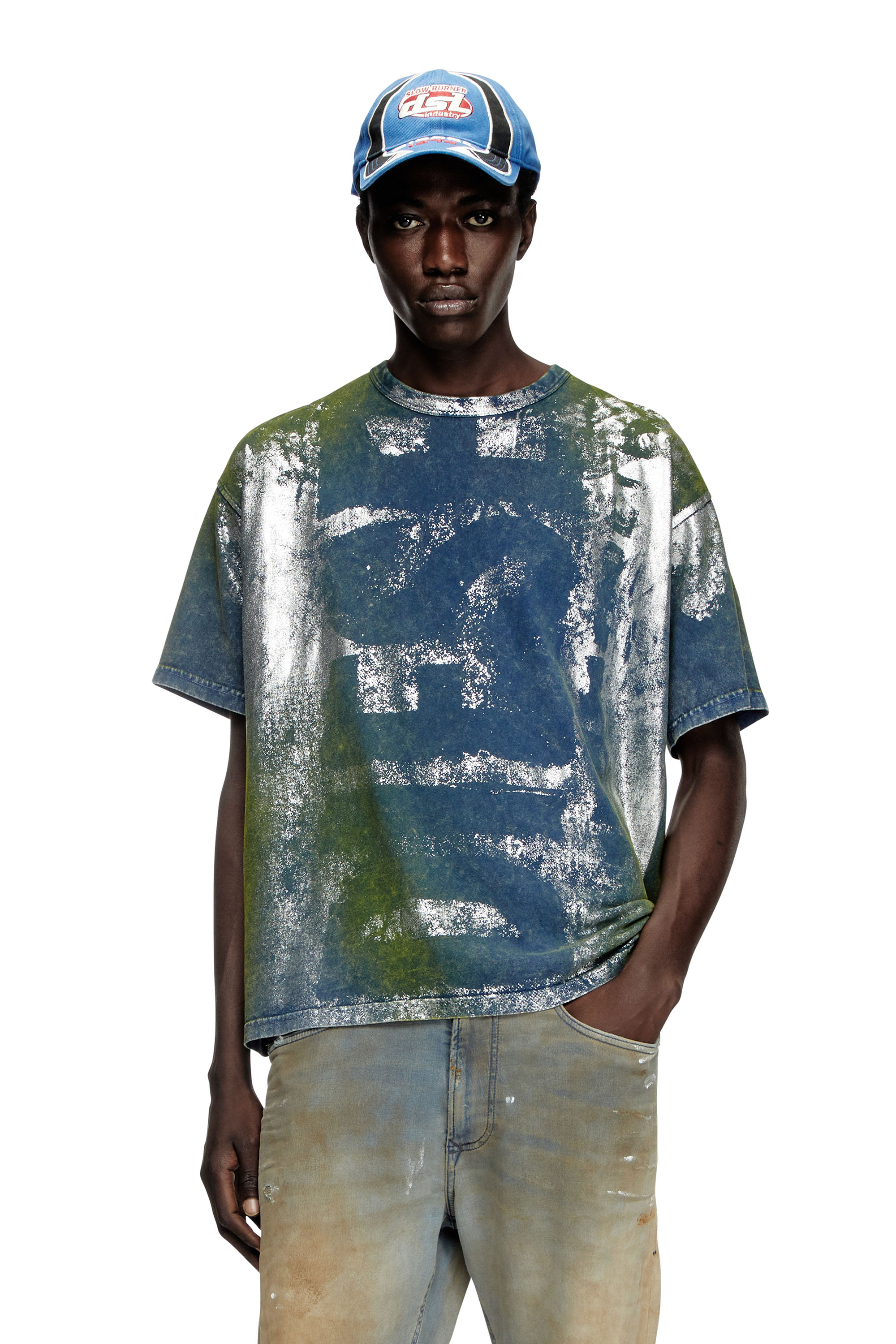 Diesel - T-BOXT-R2, T-shirt con logo ed effetti metallizzati Uomo in ToBeDefined - 1