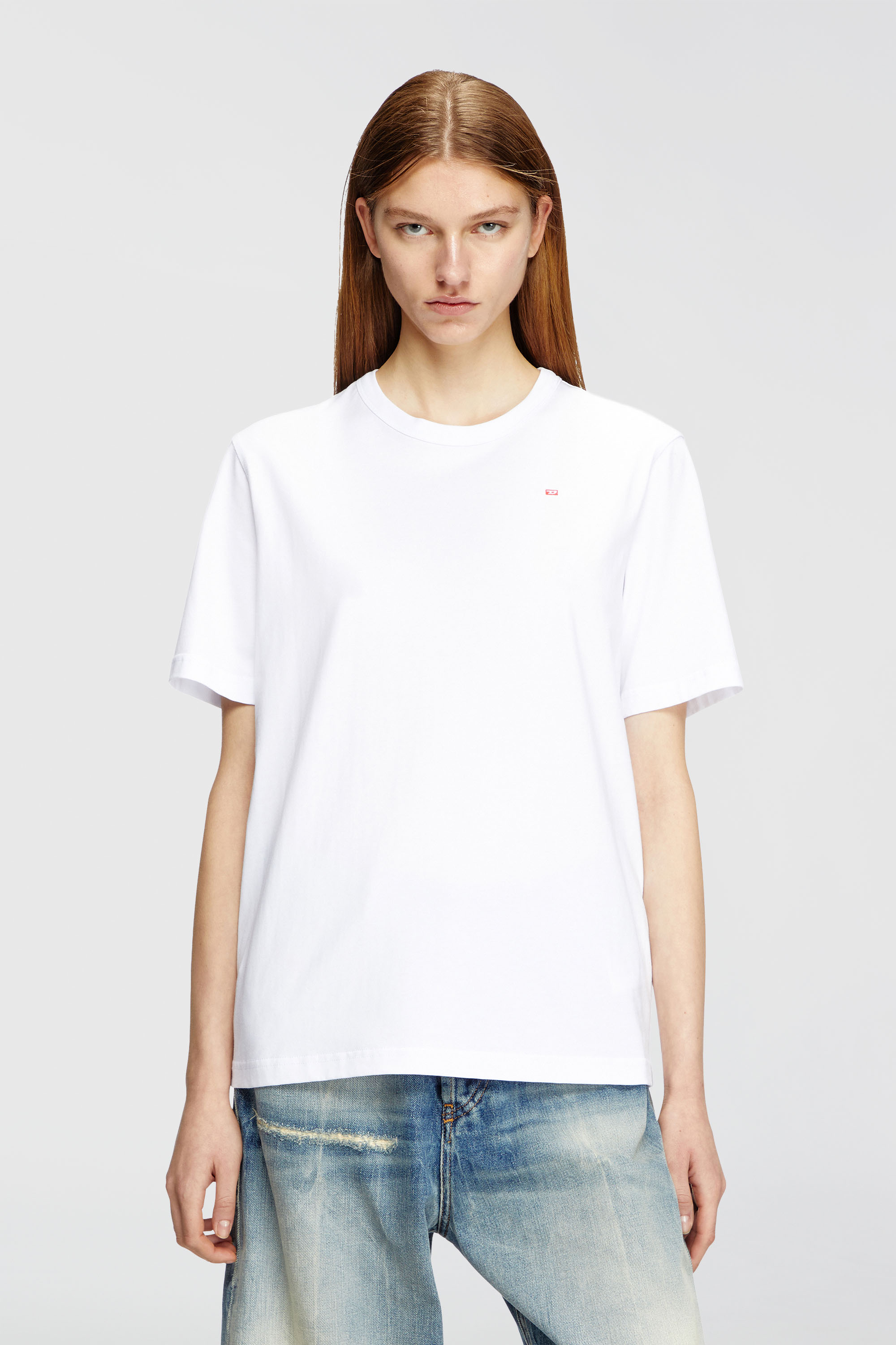 Diesel - T-ADJUST-MICRODIV, T-shirt avec logo micro-brod&eacute; Mixte in Blanc - 5