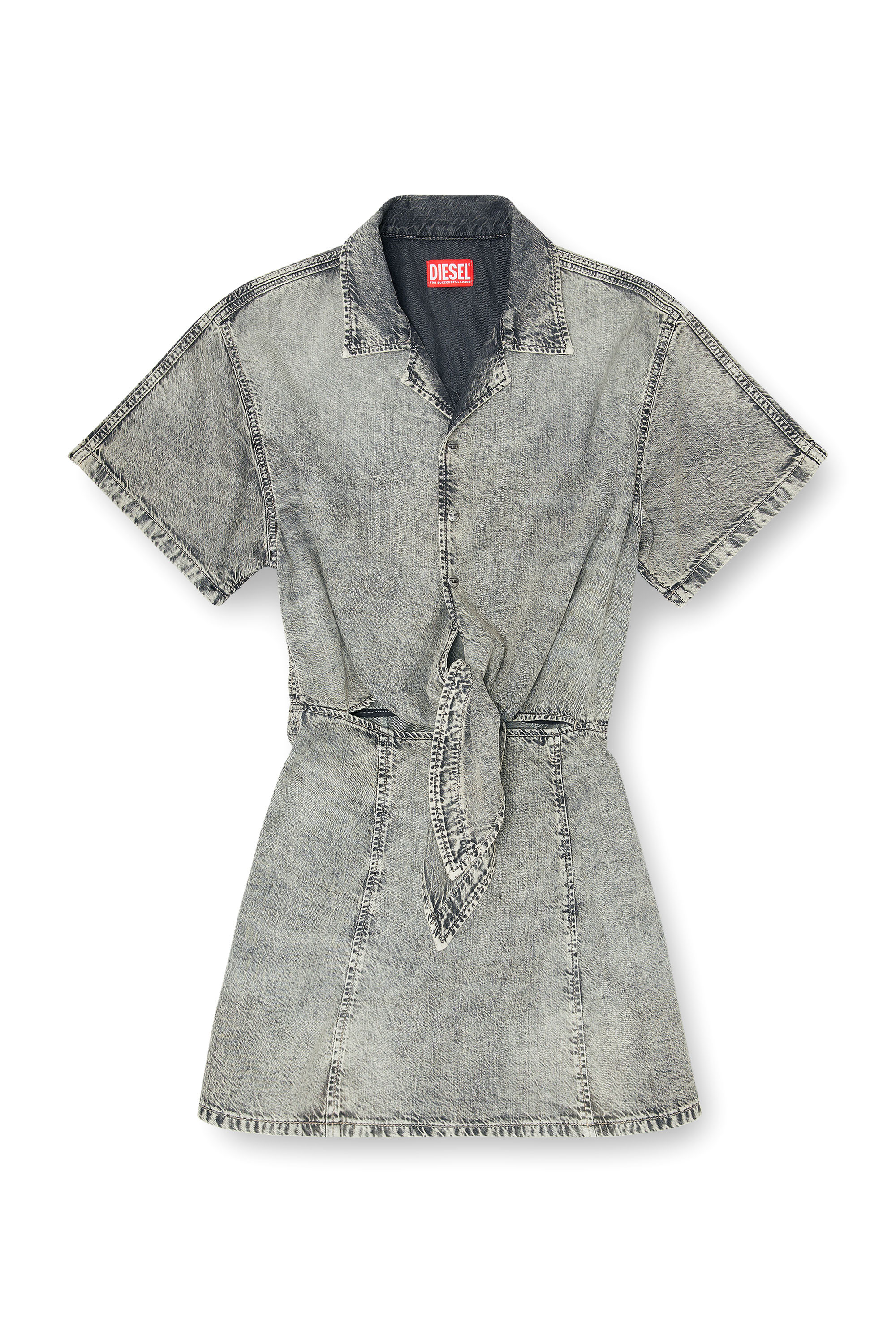 Diesel - DE-STALY-S, Abito in denim con bande in stile atletico Donna in ToBeDefined - 2