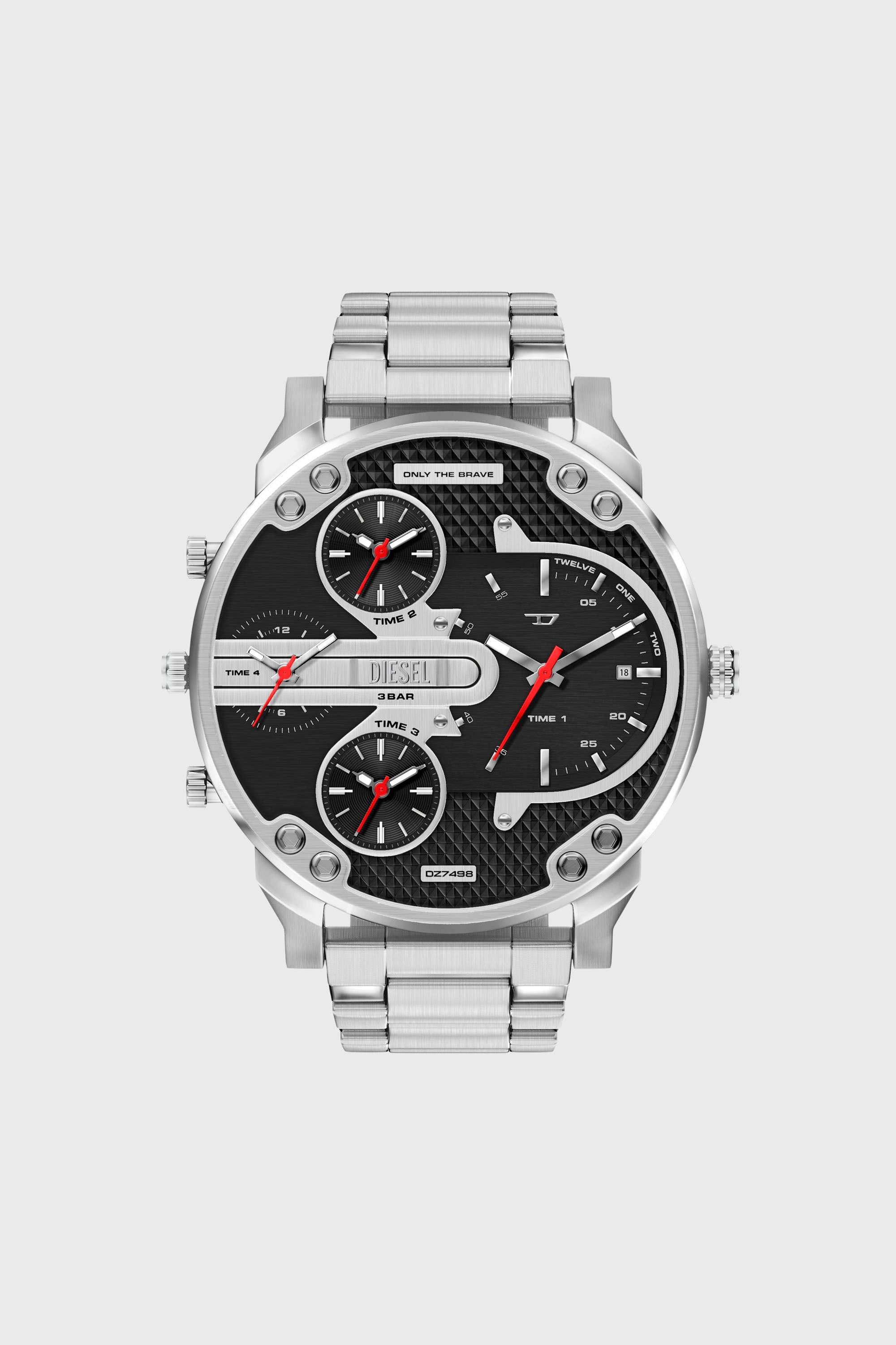 Diesel - DZ7498 WATCH, Montre Mr. Daddy Slim avec date en acier inoxydable Homme in Gris argent&eacute; - 1
