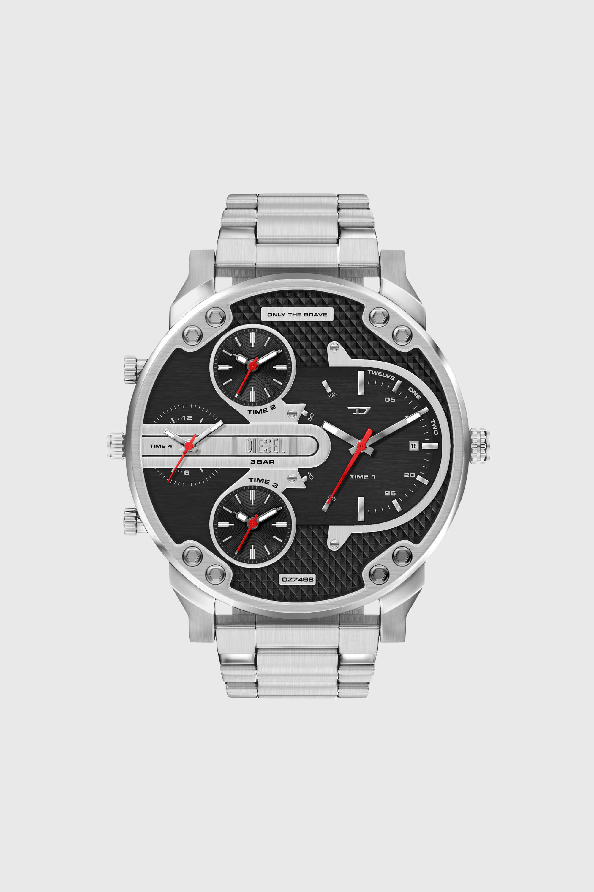 Diesel - DZ7498 WATCH, Montre Mr. Daddy Slim avec date en acier inoxydable Homme in Gris argent&eacute; - 1