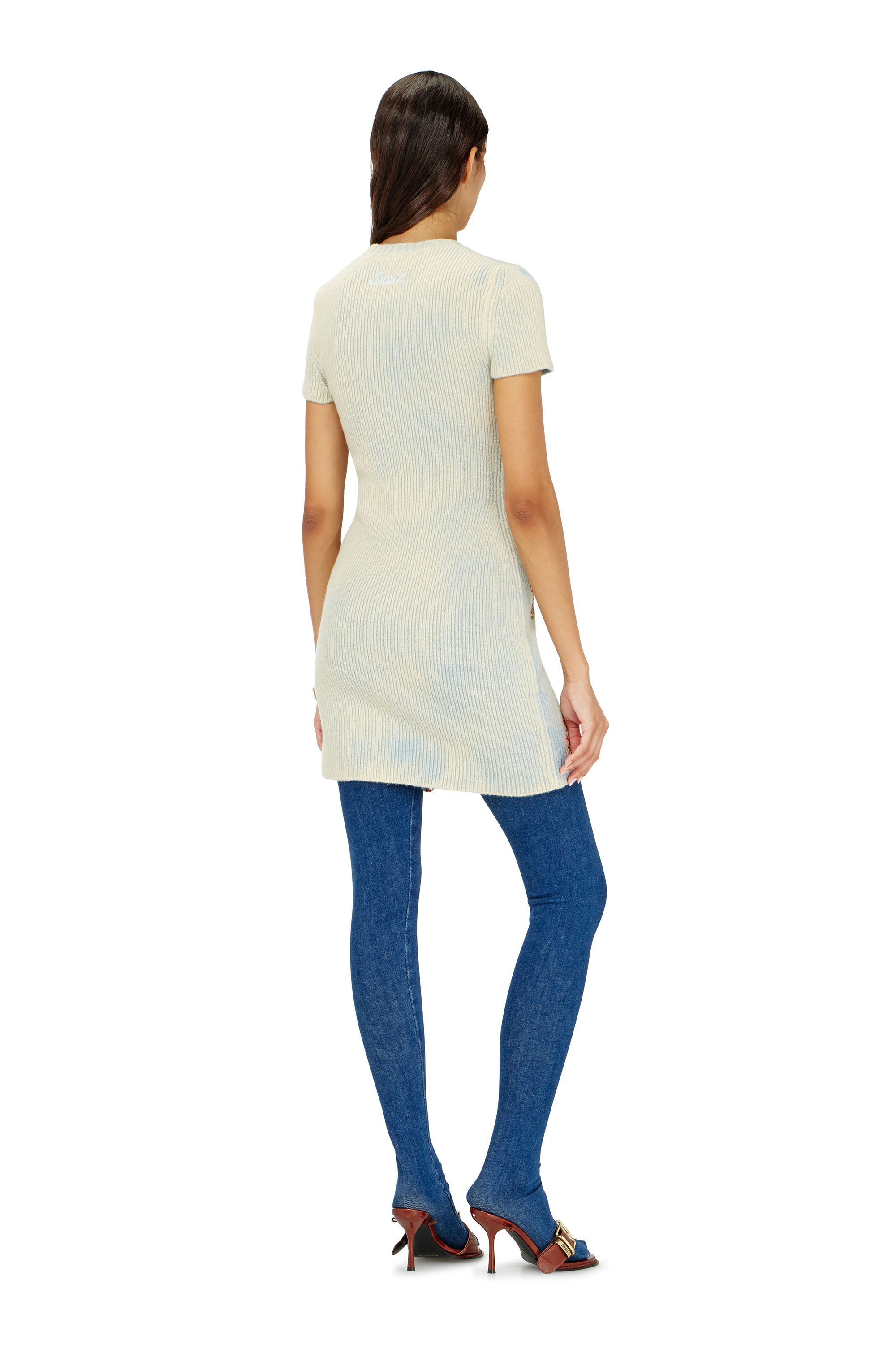 Diesel - M-RINNIE, Abito corto in maglia misto lana a fiori Donna in ToBeDefined - 3
