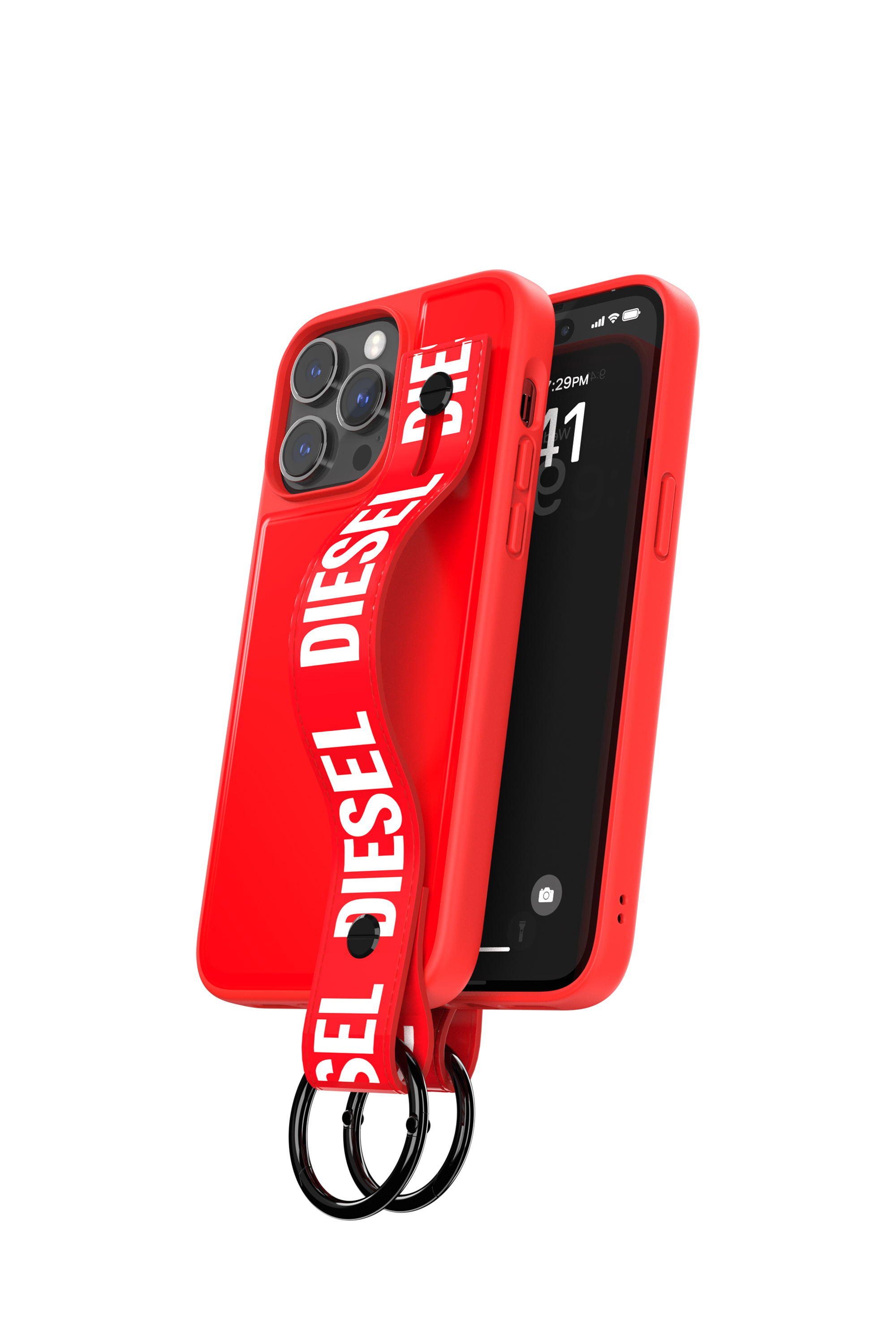Diesel - 50288 MOULDED CASE, Coque avec bande rétractable pur iPhone 14 Pro Max Mixte in Rouge - 3