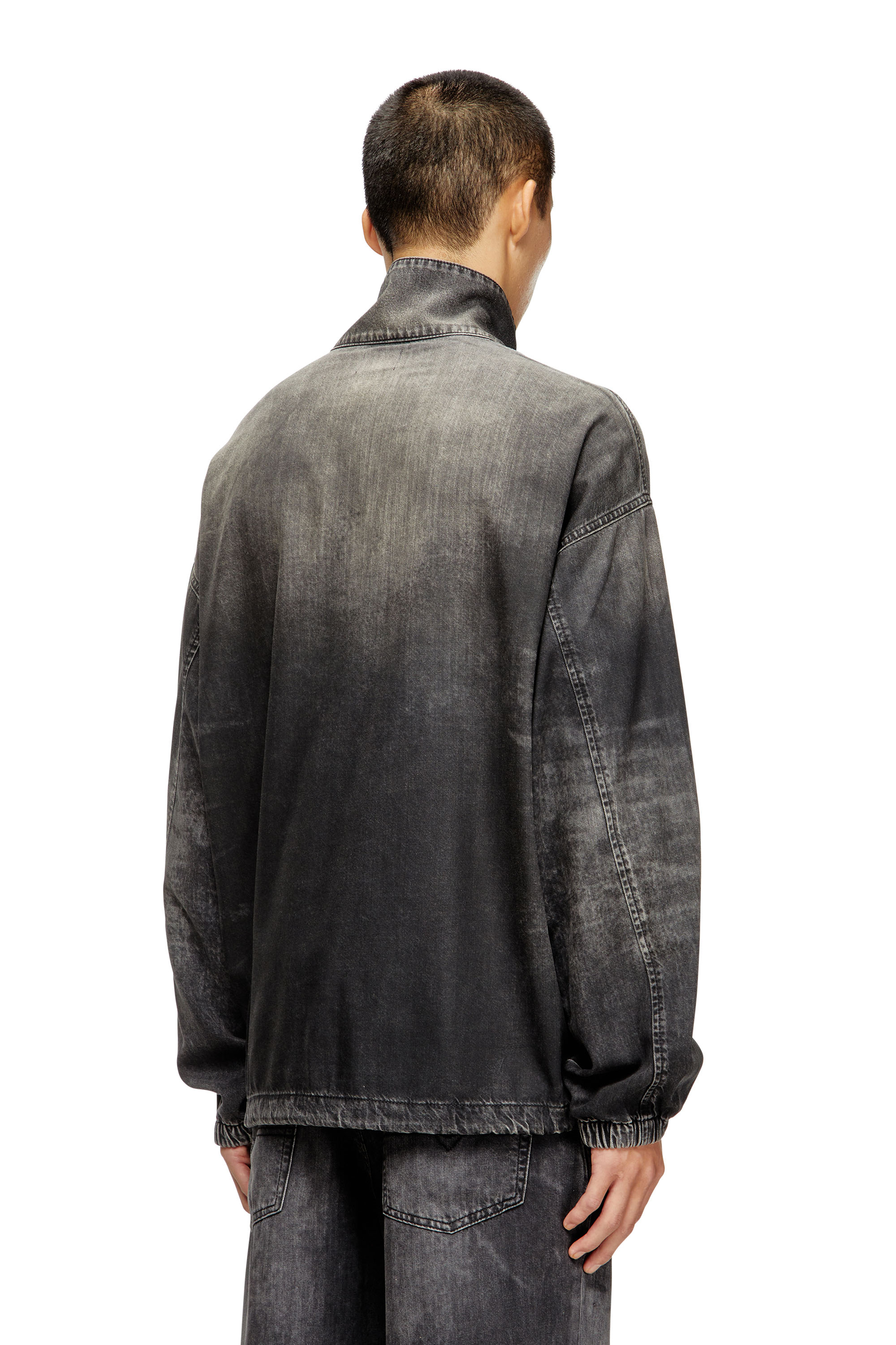 Diesel - D-FLOW-S3, Top in denim con collo mock Unisex in Nero - 4