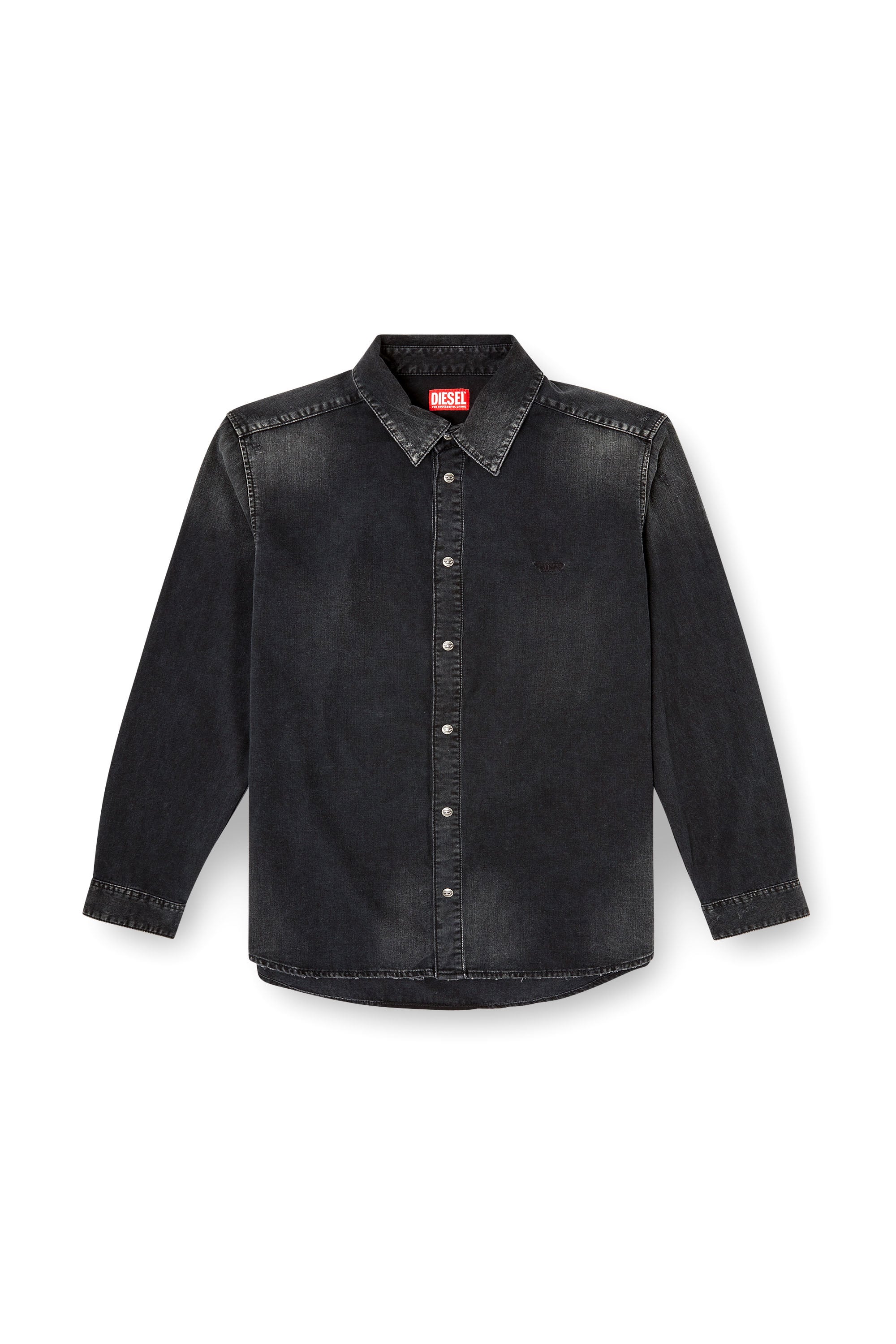 Diesel - D-SIMPLY, Herren Lang&auml;rmeliges Denimhemd in Schwarz - 2