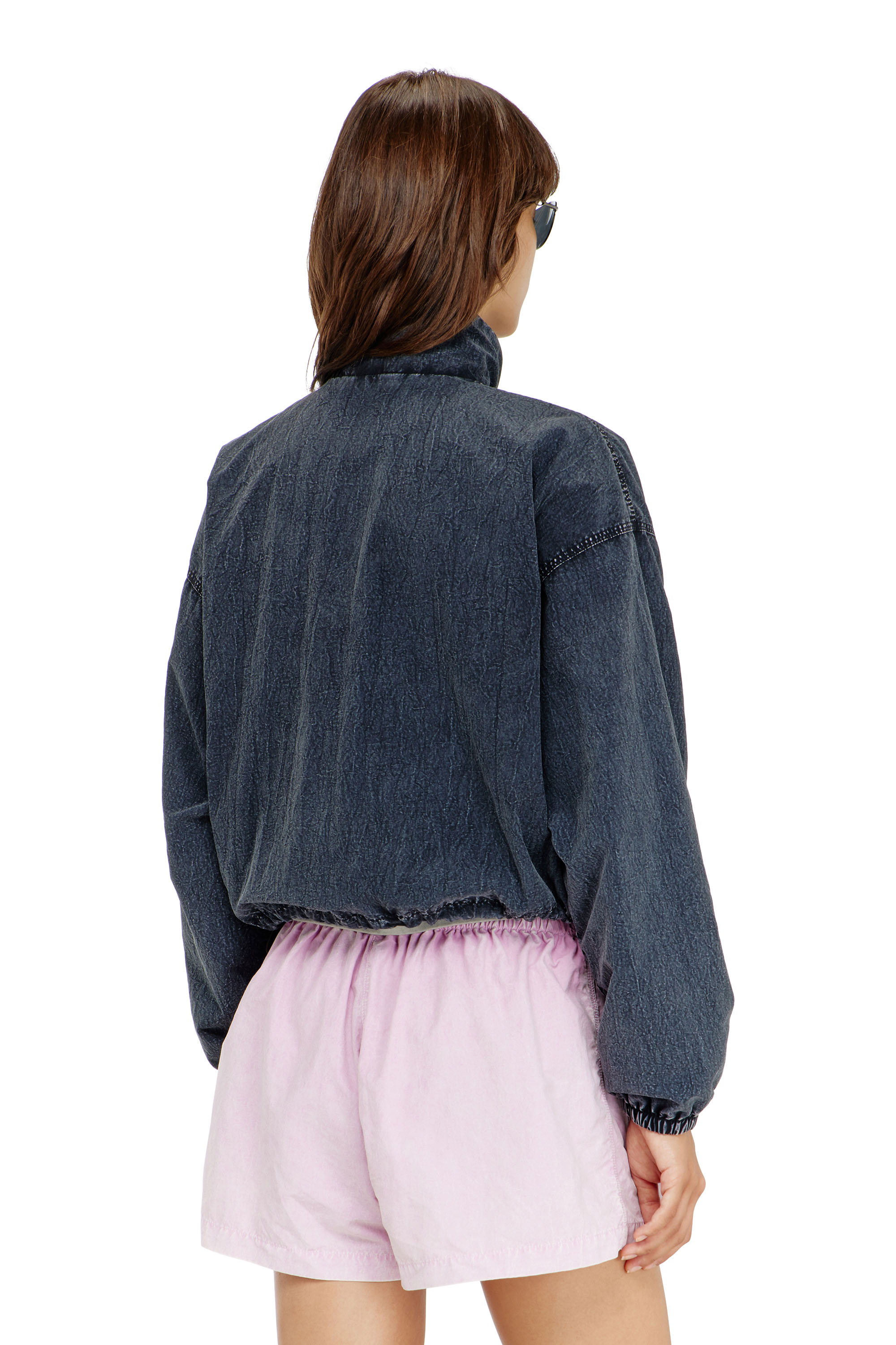 Diesel - G-LEAMER, Veste coupe-vent en taslan acid-washed Femme in Bleu - 4
