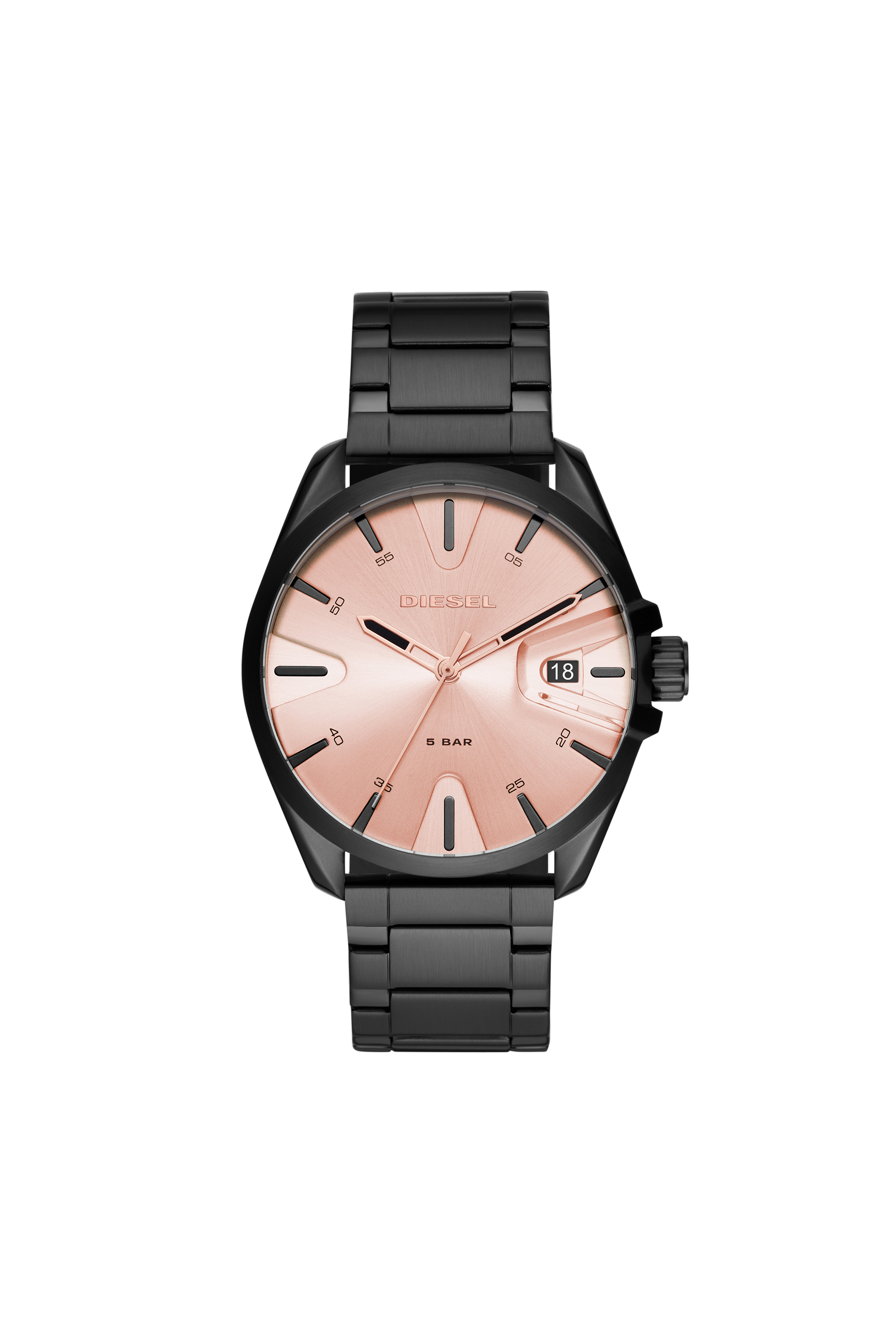 Diesel - DZ1904, Herren MS9-Armbanduhr mit drei Zeigern und schwarzem Edelstahlarmband in Schwarz - 1