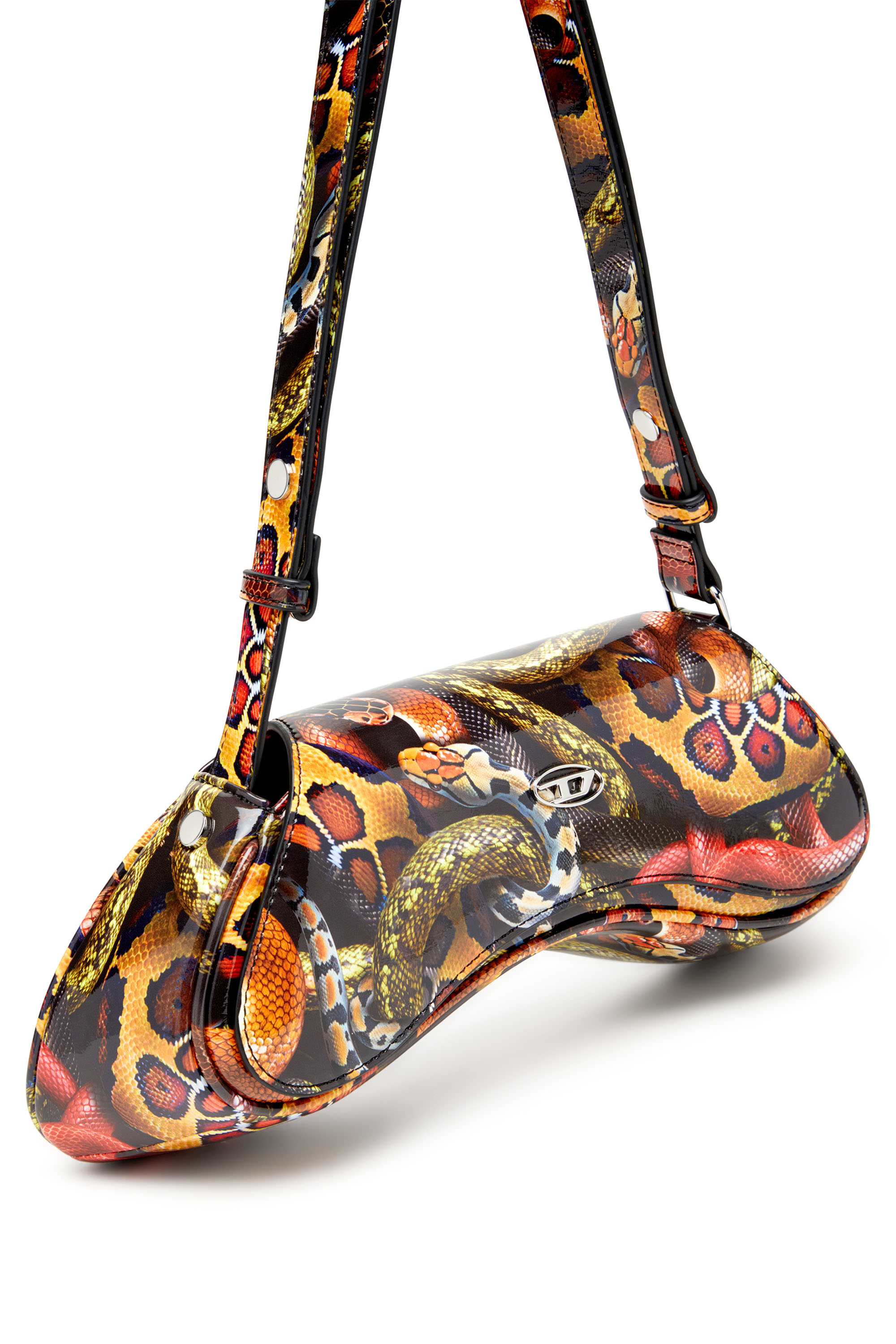 Diesel - CNY PLAY CROSSBODY, Sac à bandoulière avec imprimé serpent Femme in Polychrome - 5