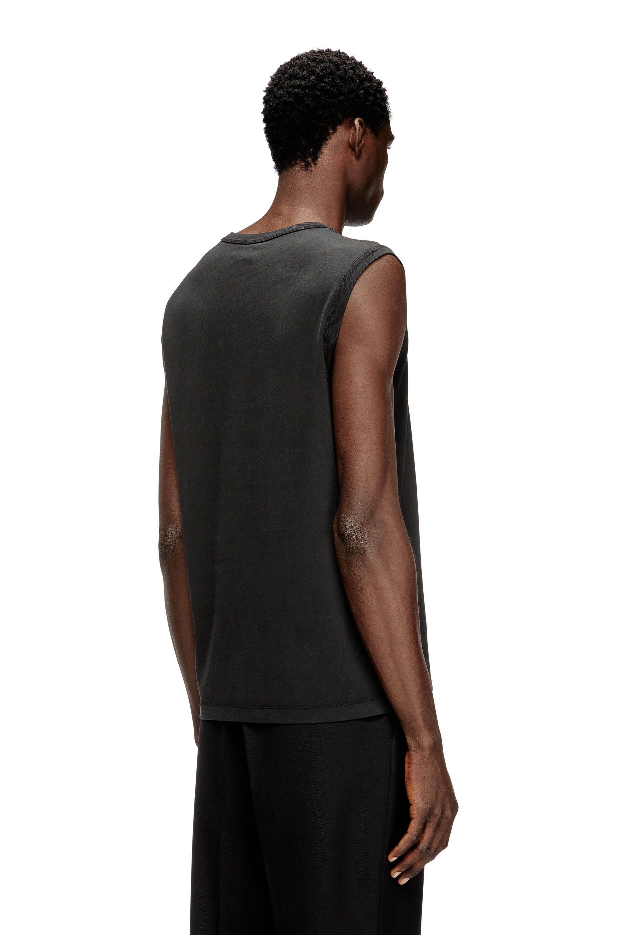 Diesel - T-BISCO-IOD, Man's Sleeveless cotton top with metallic Oval D in Black - 4