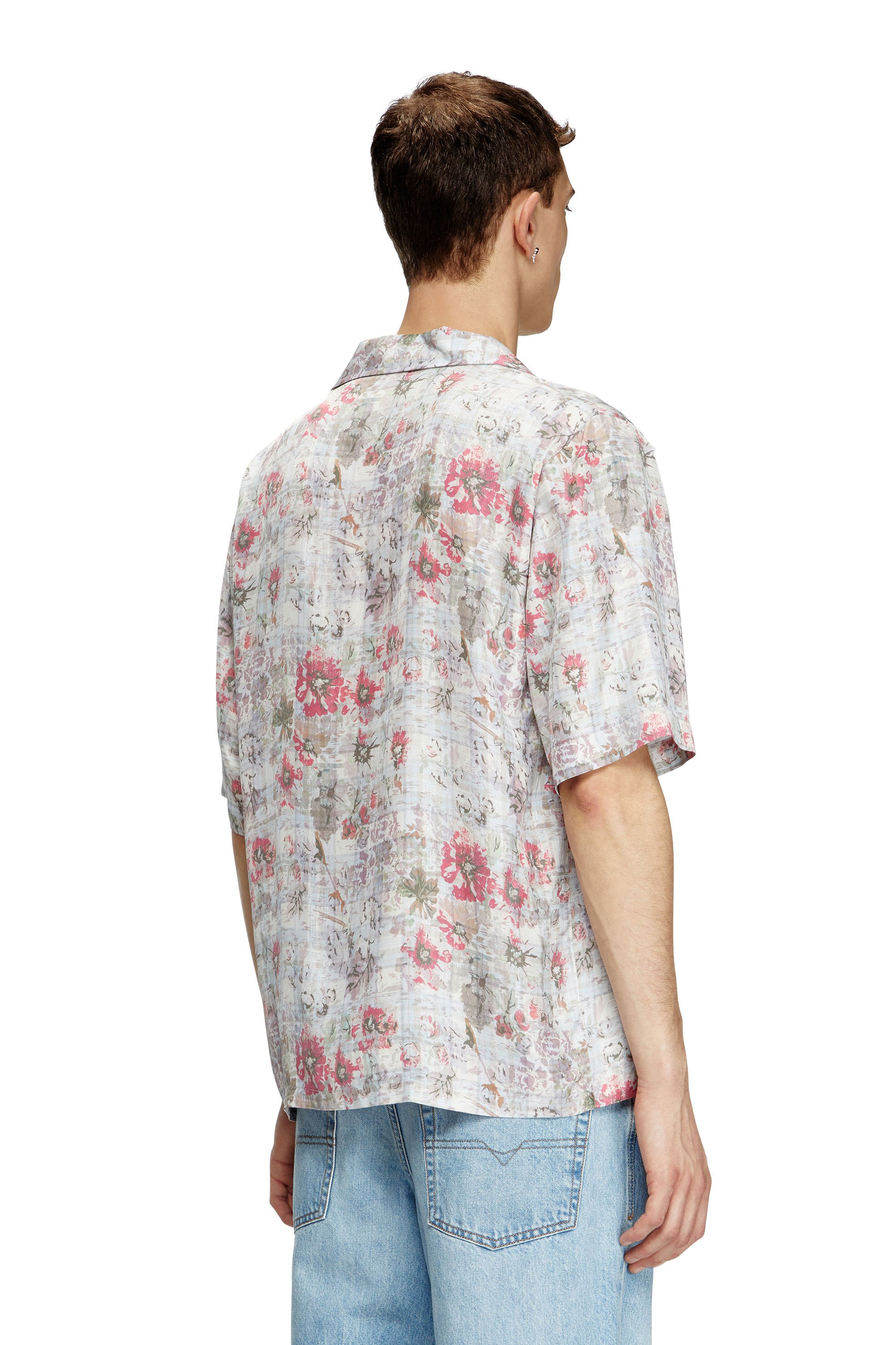 Diesel - S-LEYS, Camicia bowling con stampa floreale Uomo in Multicolor - 4