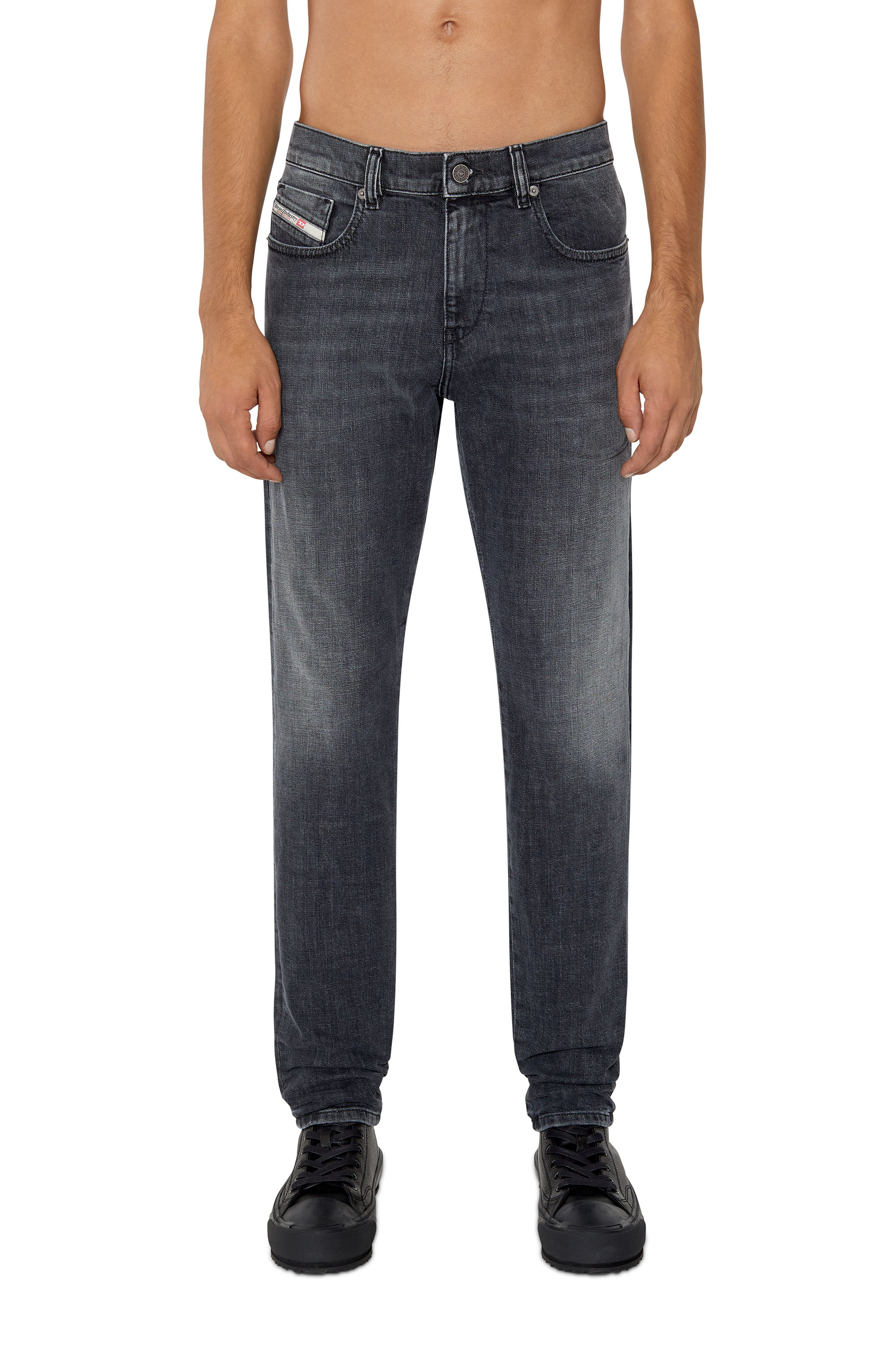 Diesel - 2019 D-Strukt 09E35 Slim Jeans, Black/Dark grey - Image 1