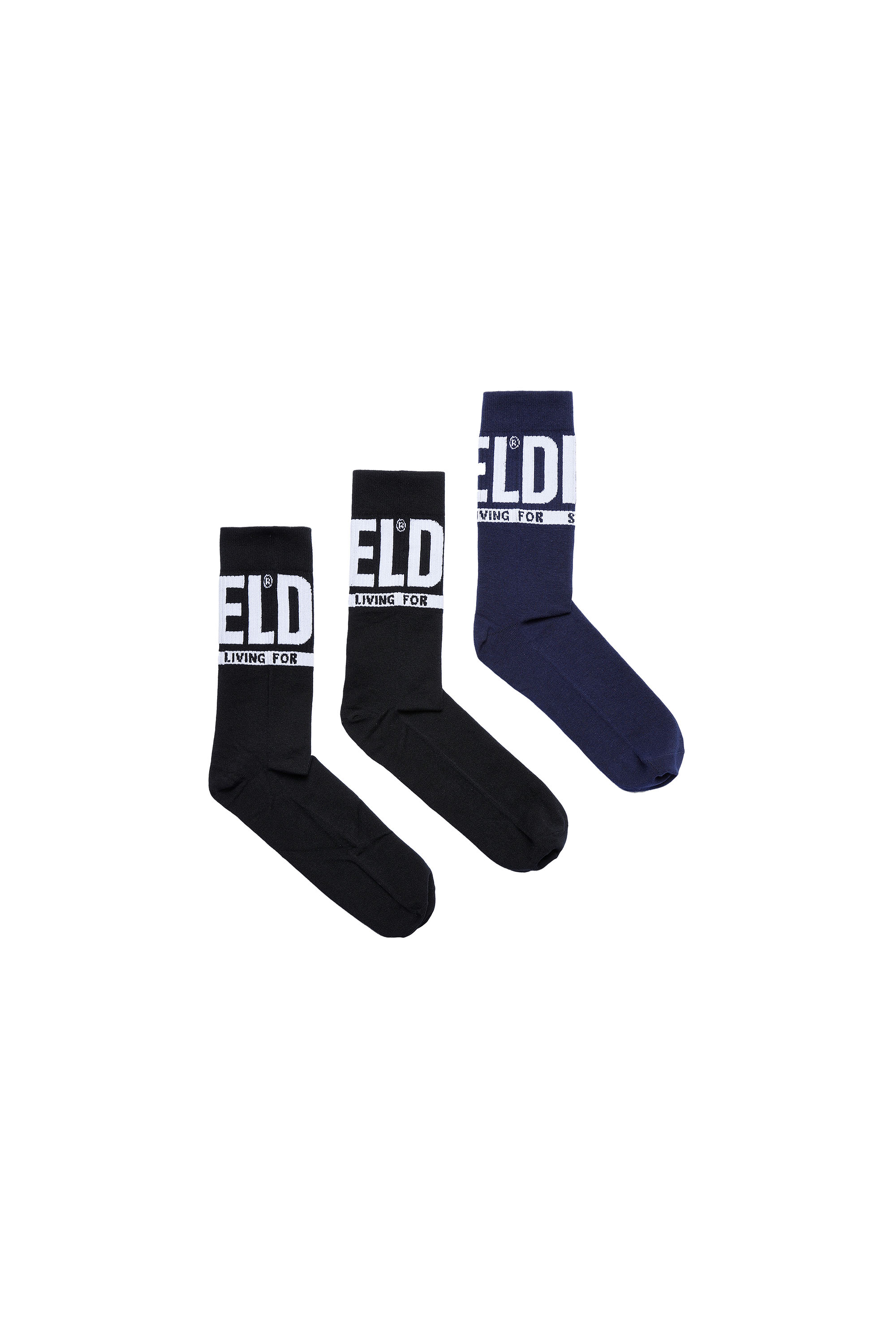 SKM-RAY-THREEPACK, Black/Blue - Socks