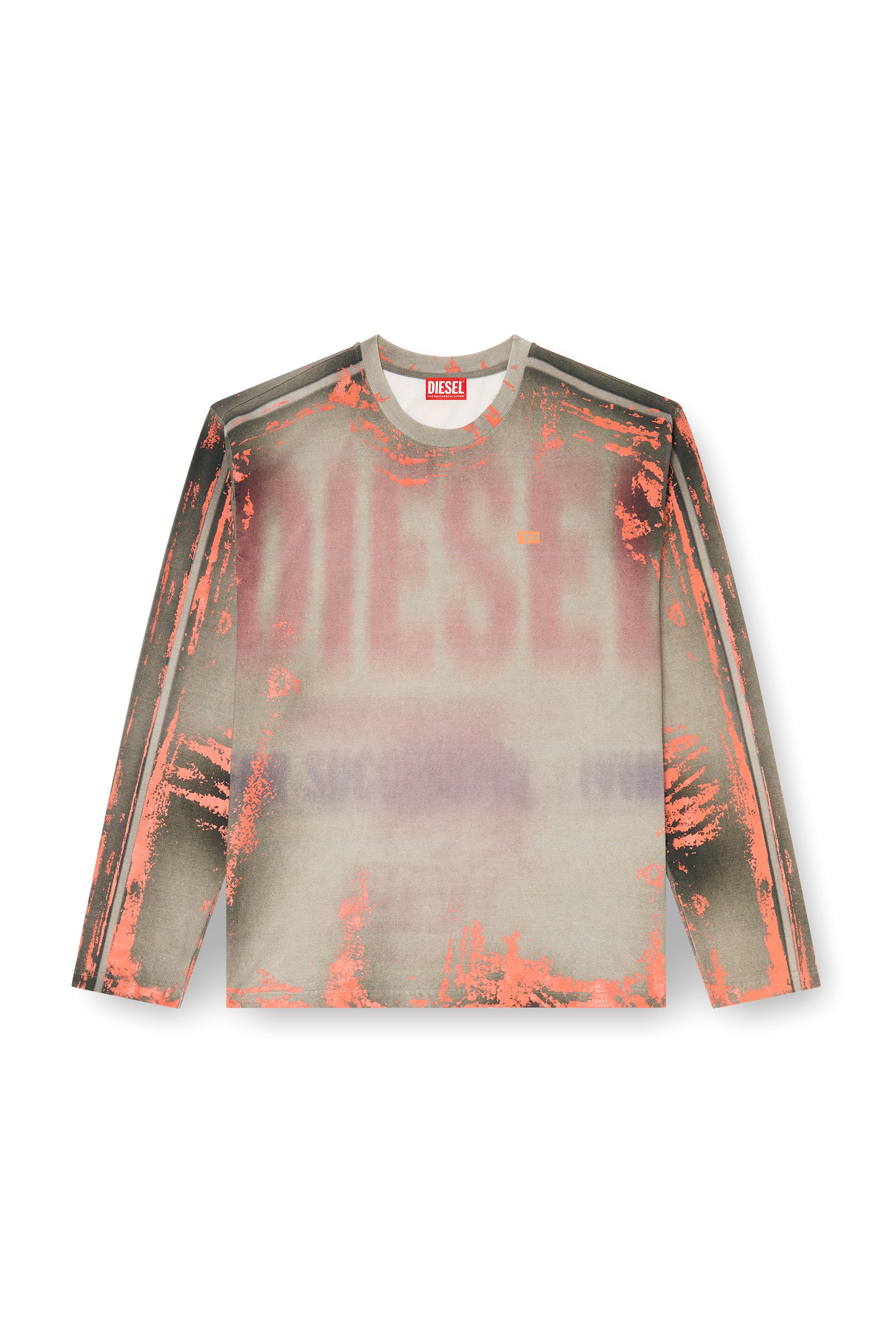 Diesel - T-FILMY, T-shirt &agrave; manches longues en jersey effet craquel&eacute; Homme in Polychrome - 3