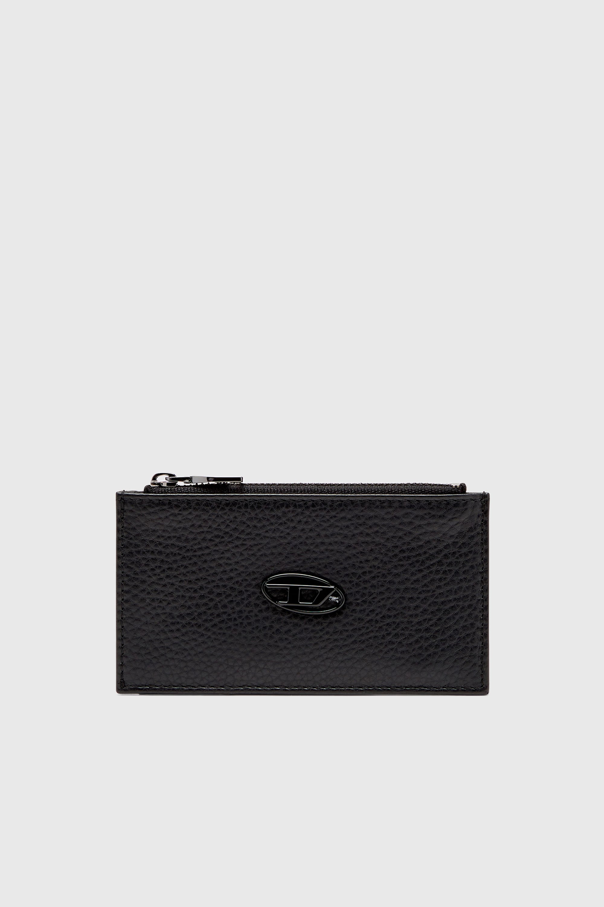 Diesel - HISSU EVO CARD HOLDER III, Porte-cartes plat en cuir grain&eacute; Homme in Noir - 1