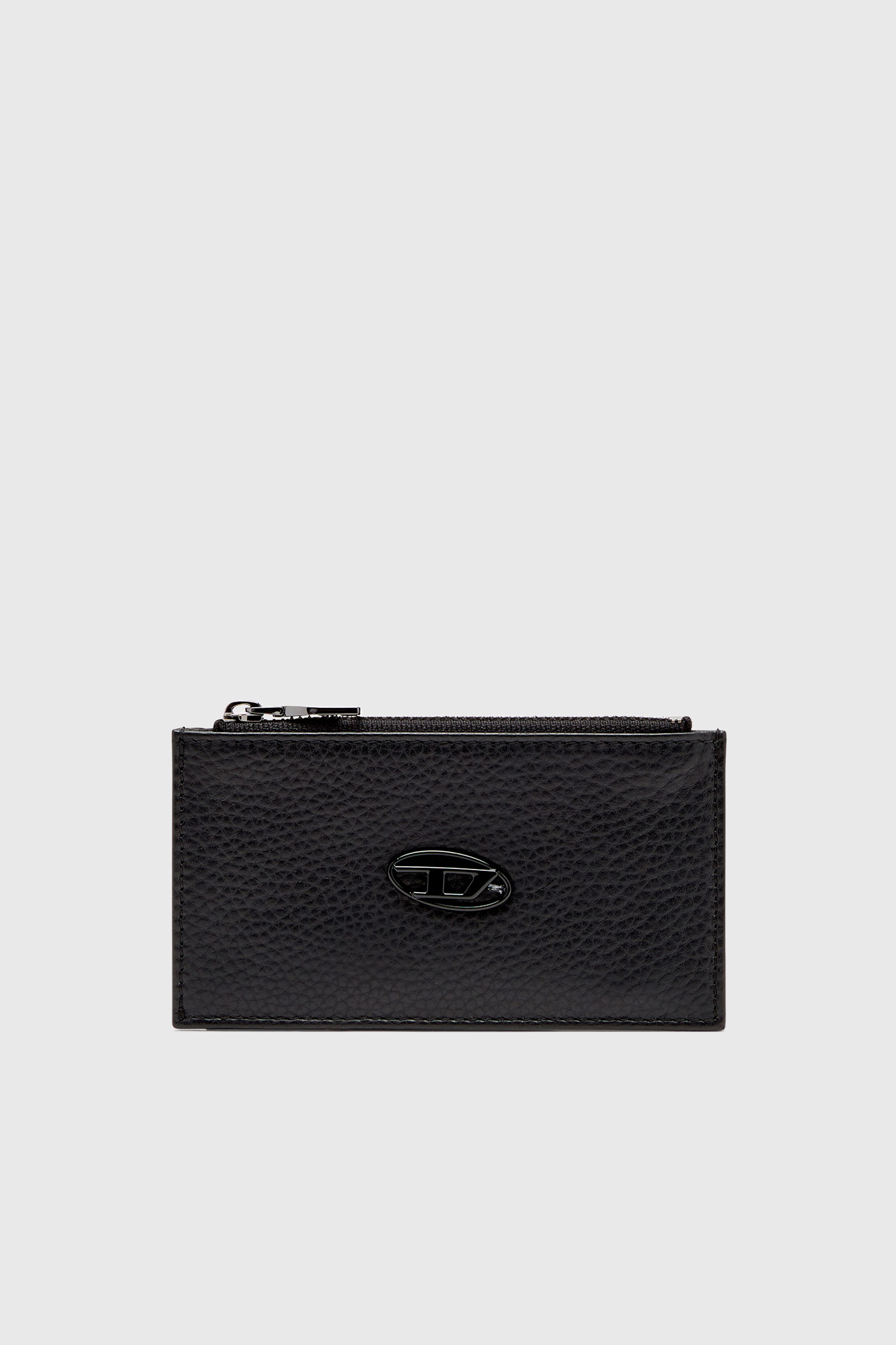 Diesel - HISSU EVO CARD HOLDER III, Porte-cartes plat en cuir grain&eacute; Homme in Noir - 1