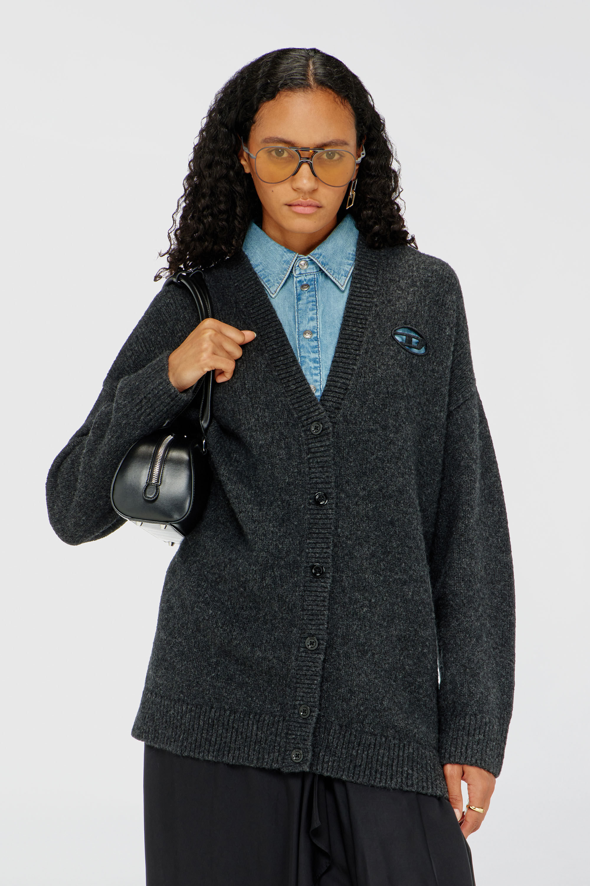 Diesel - M-AREELA, Cardigan en m&eacute;lange de laine et d'alpaga Femme in Polychrome - 1