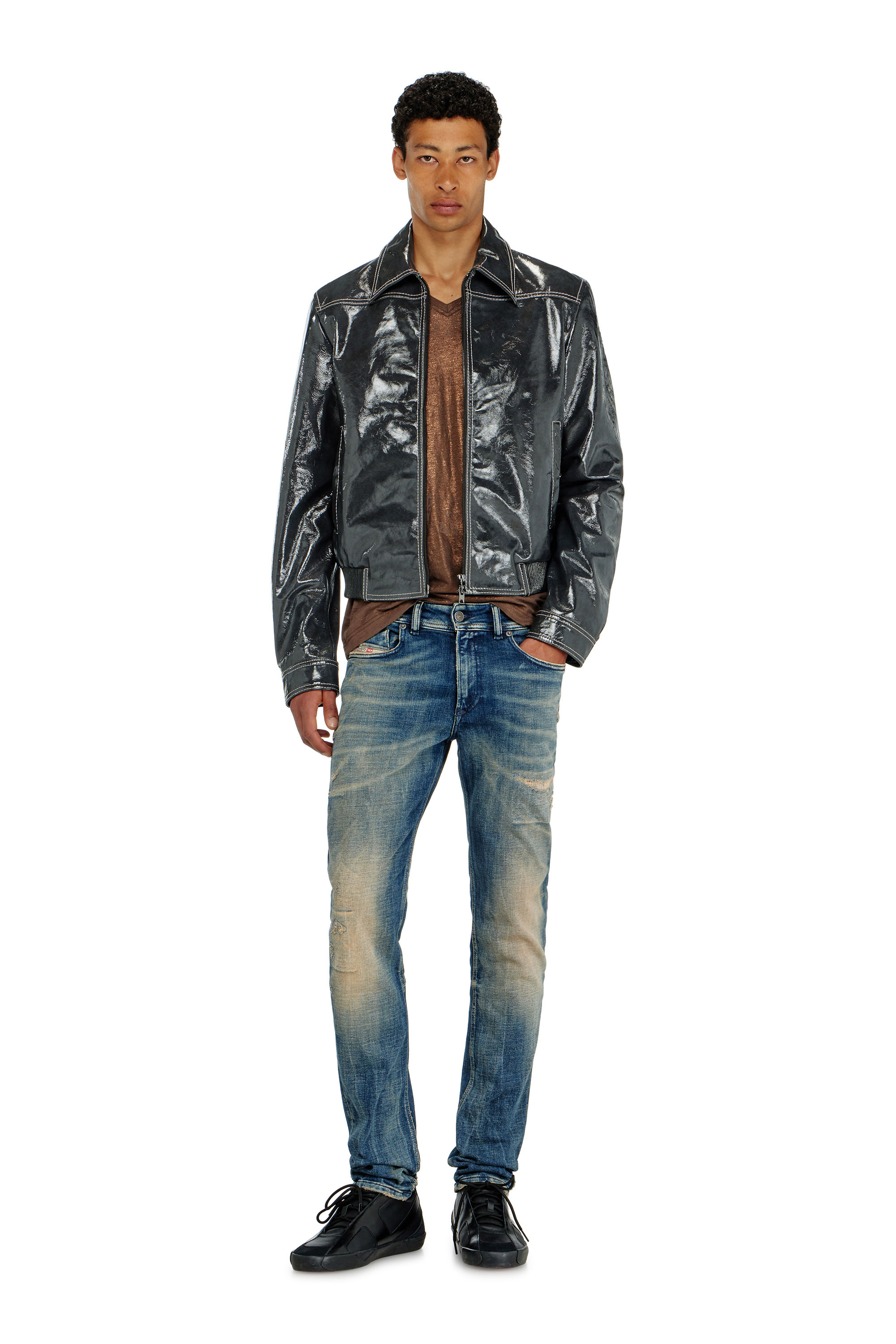 Diesel - L-ADDI, Giacca in vernice Uomo in Grigio - 1