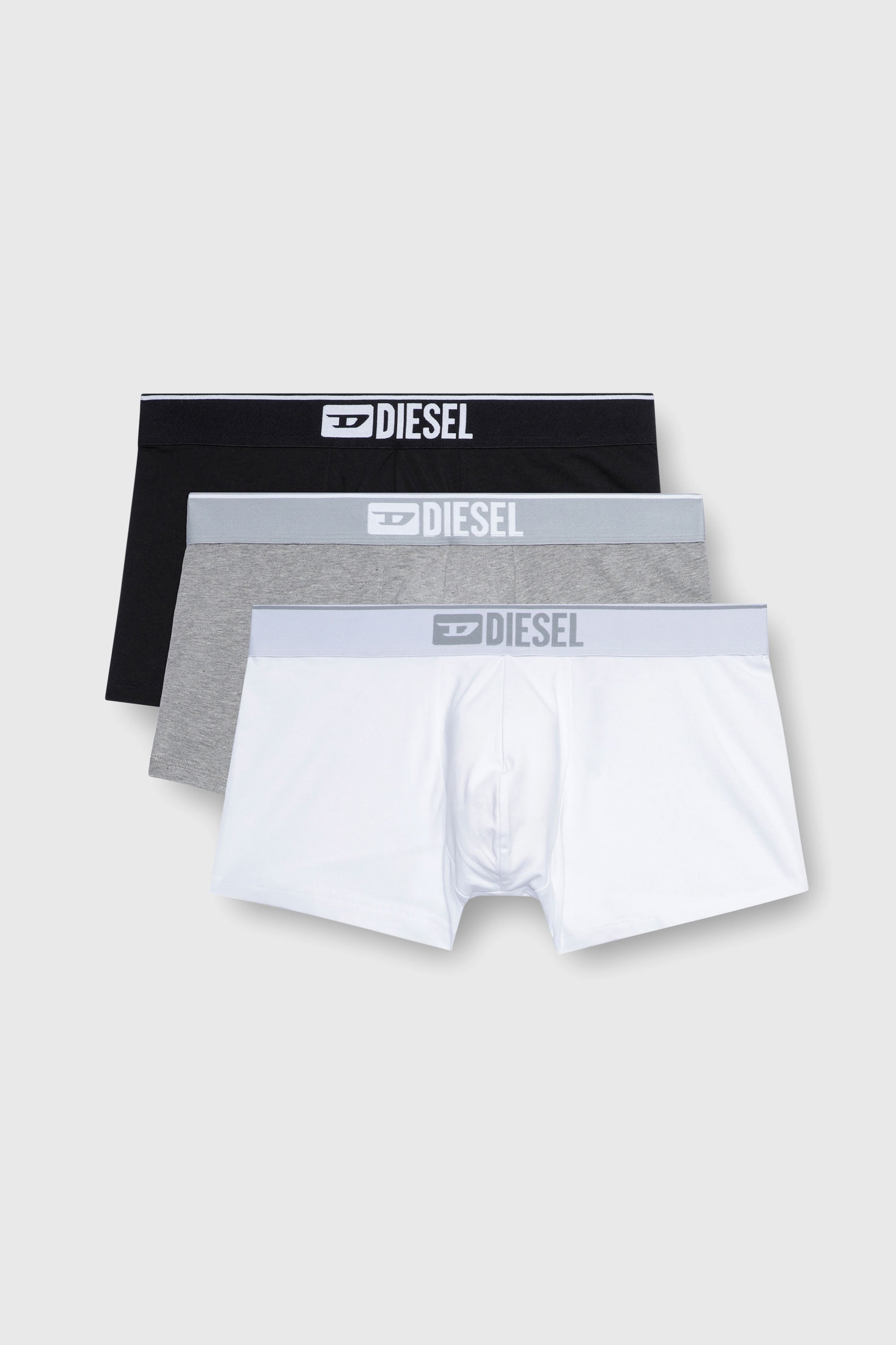 Diesel - UMBX-DAMIENTHREEPACK, Man's Three-pack of plain boxer briefs in White/Grey - 1