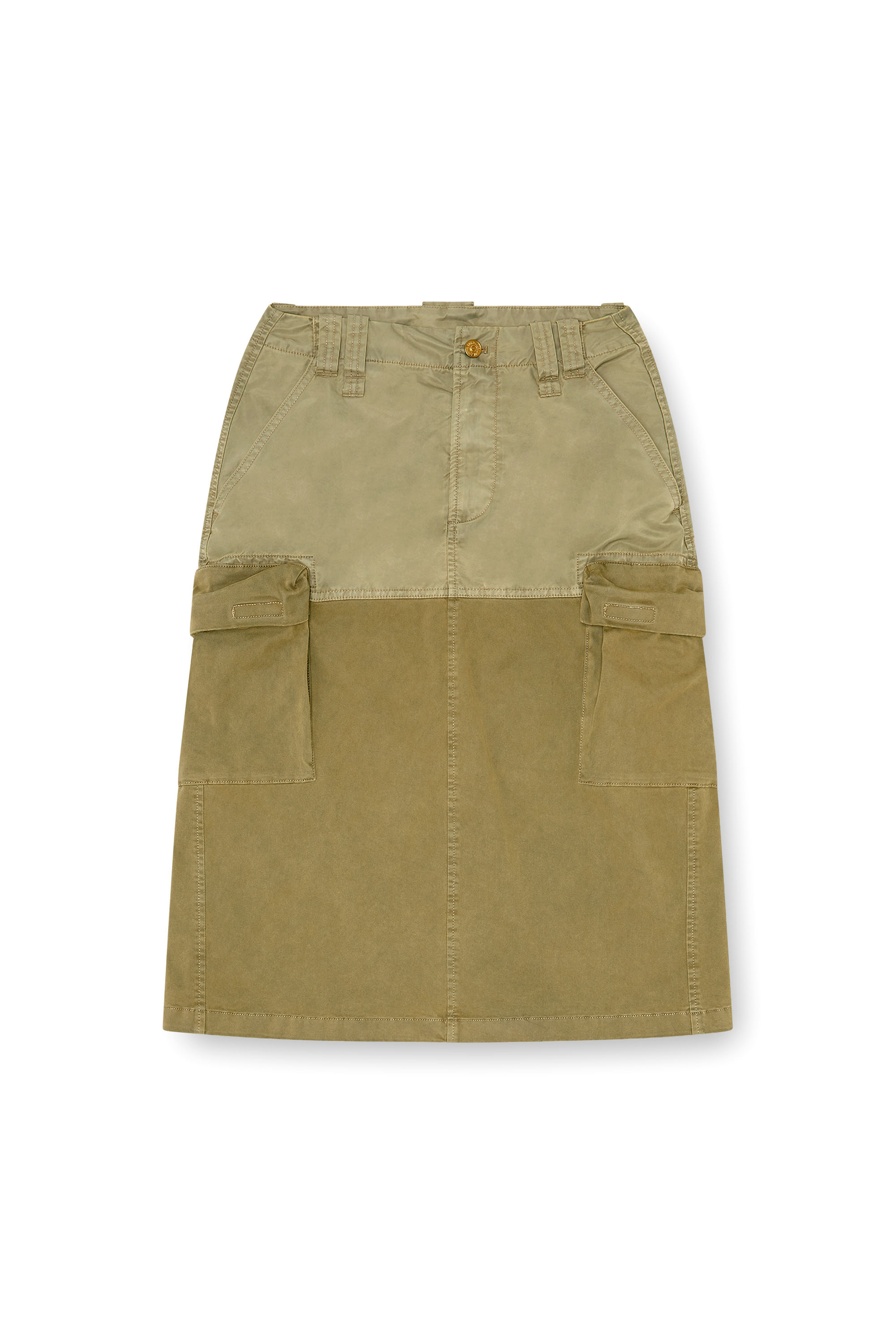 Diesel - O-DELE, Jupe cargo midi en coton et nylon Femme in ToBeDefined - 2