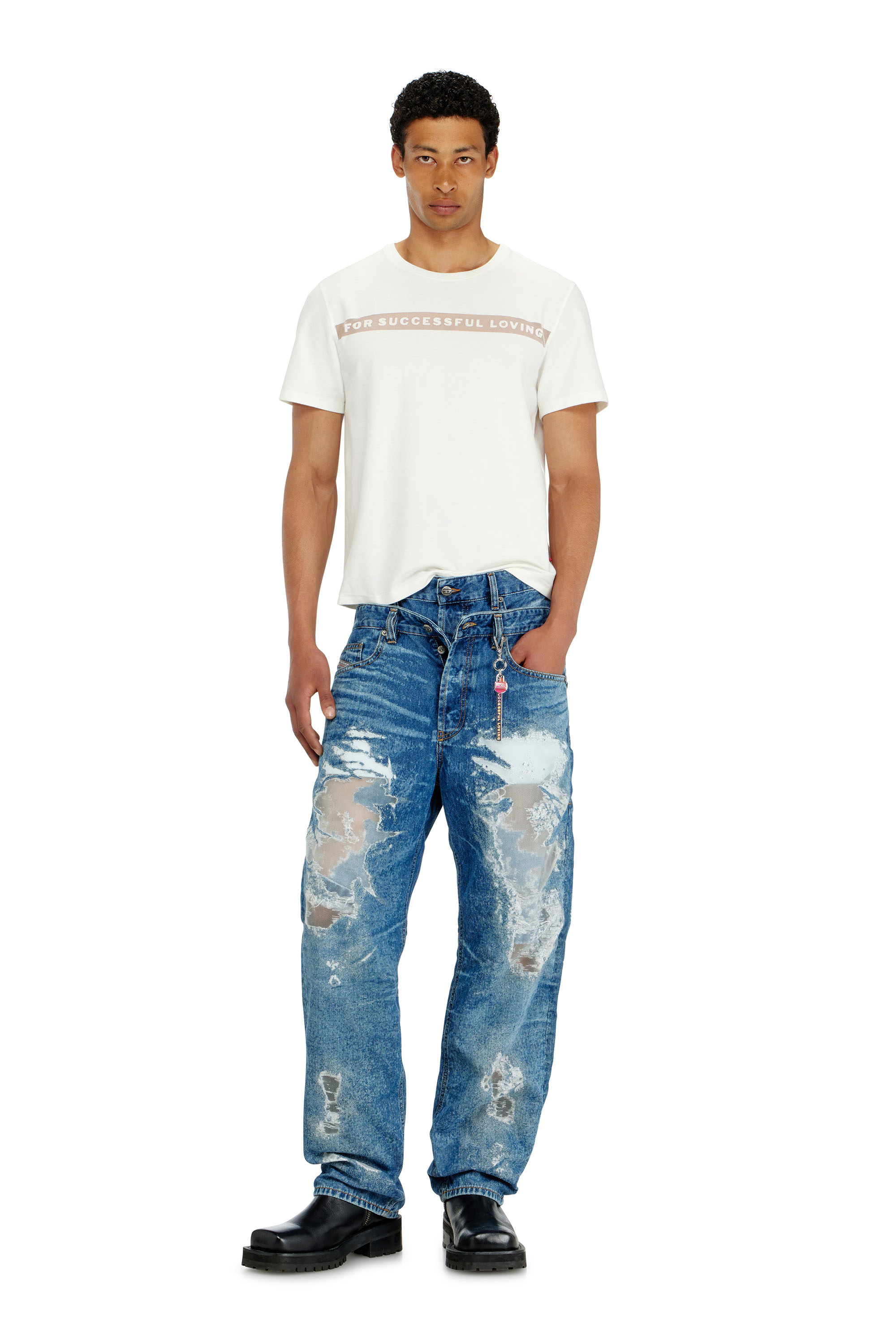 Diesel - PR-T-NOTS-CHI-R, T-shirt con logo For Successful Loving Unisex in Bianco - 4