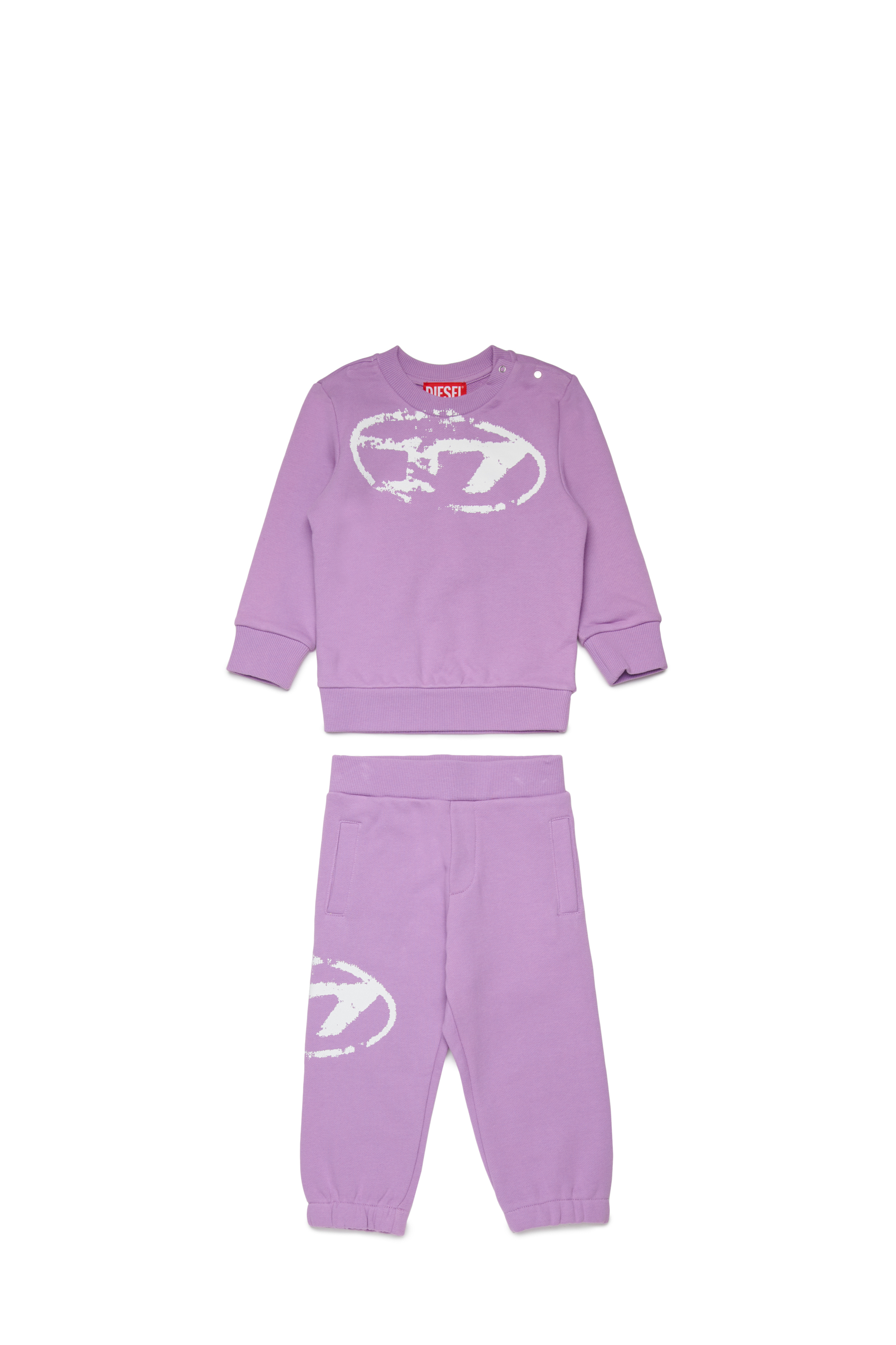 Diesel - SBOXTN5BLONGB-SET, Ensemble de vêtements pour bébé avec logo Oval D effet vieilli Mixte in Violet - 1
