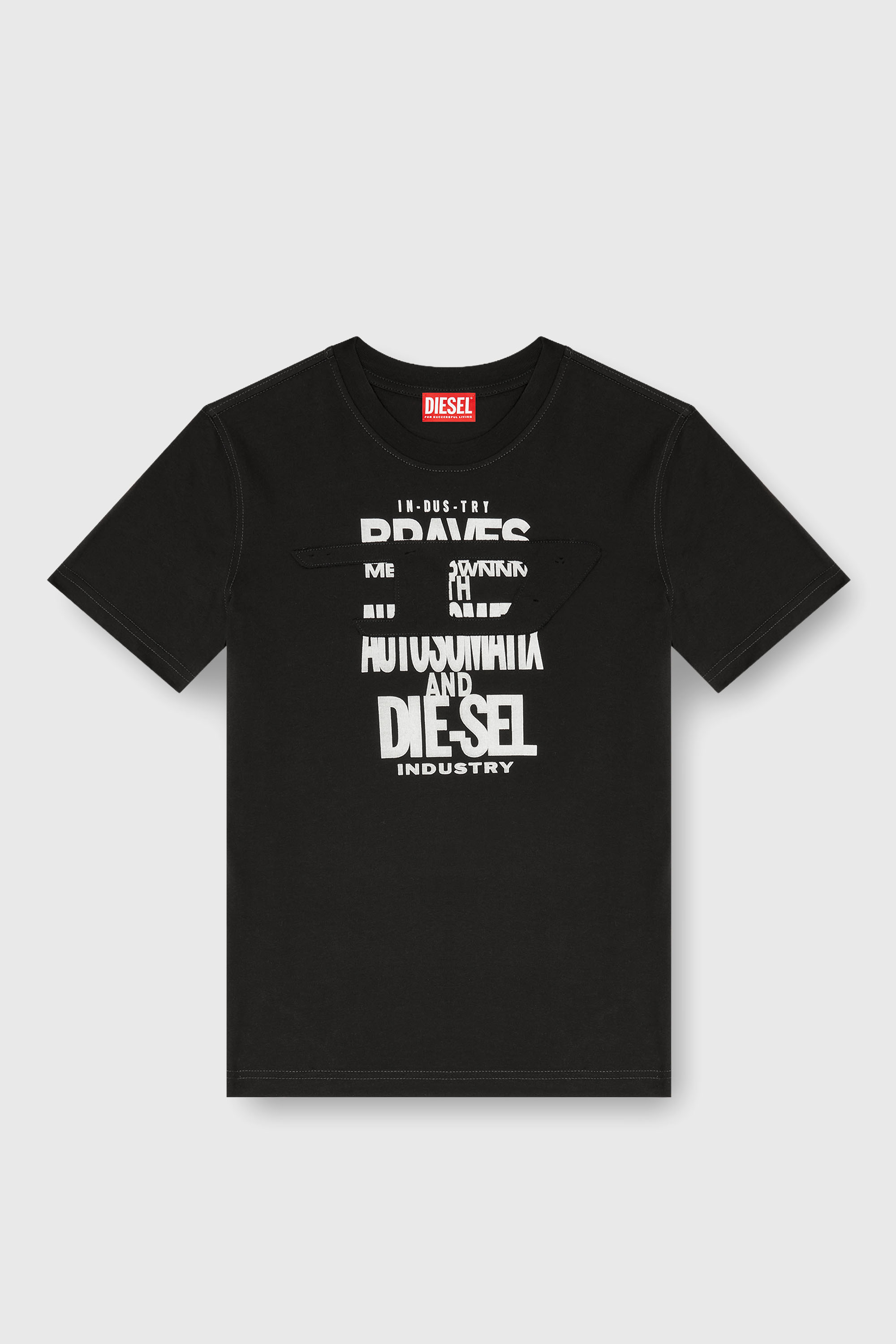 Diesel - T-REG-ZAL-V2, T-shirt in cotone con stampa grafica Donna in Nero - 2