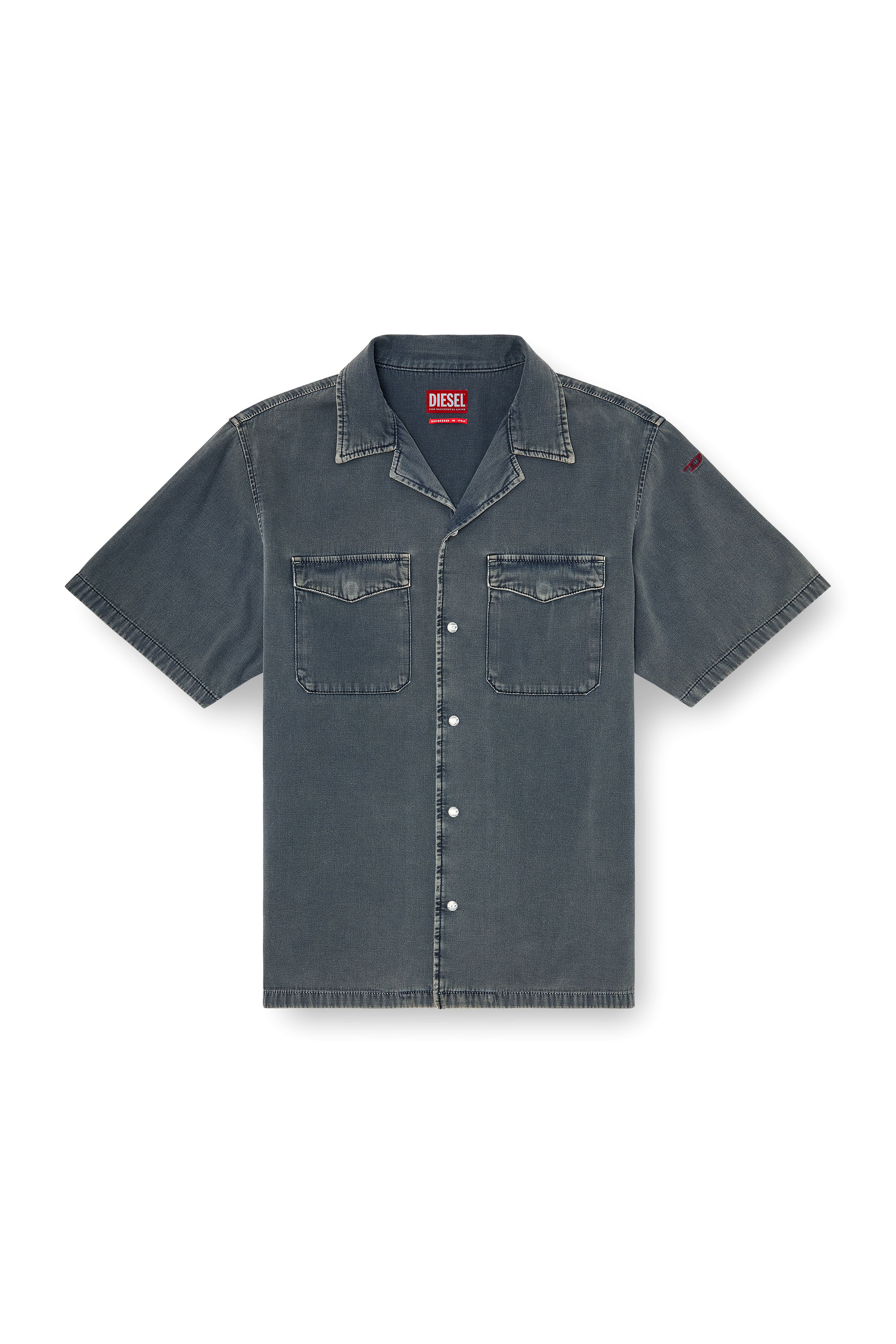 Diesel - D-NABIL-P, Chemise bowling en denim color&eacute; Homme in ToBeDefined - 2