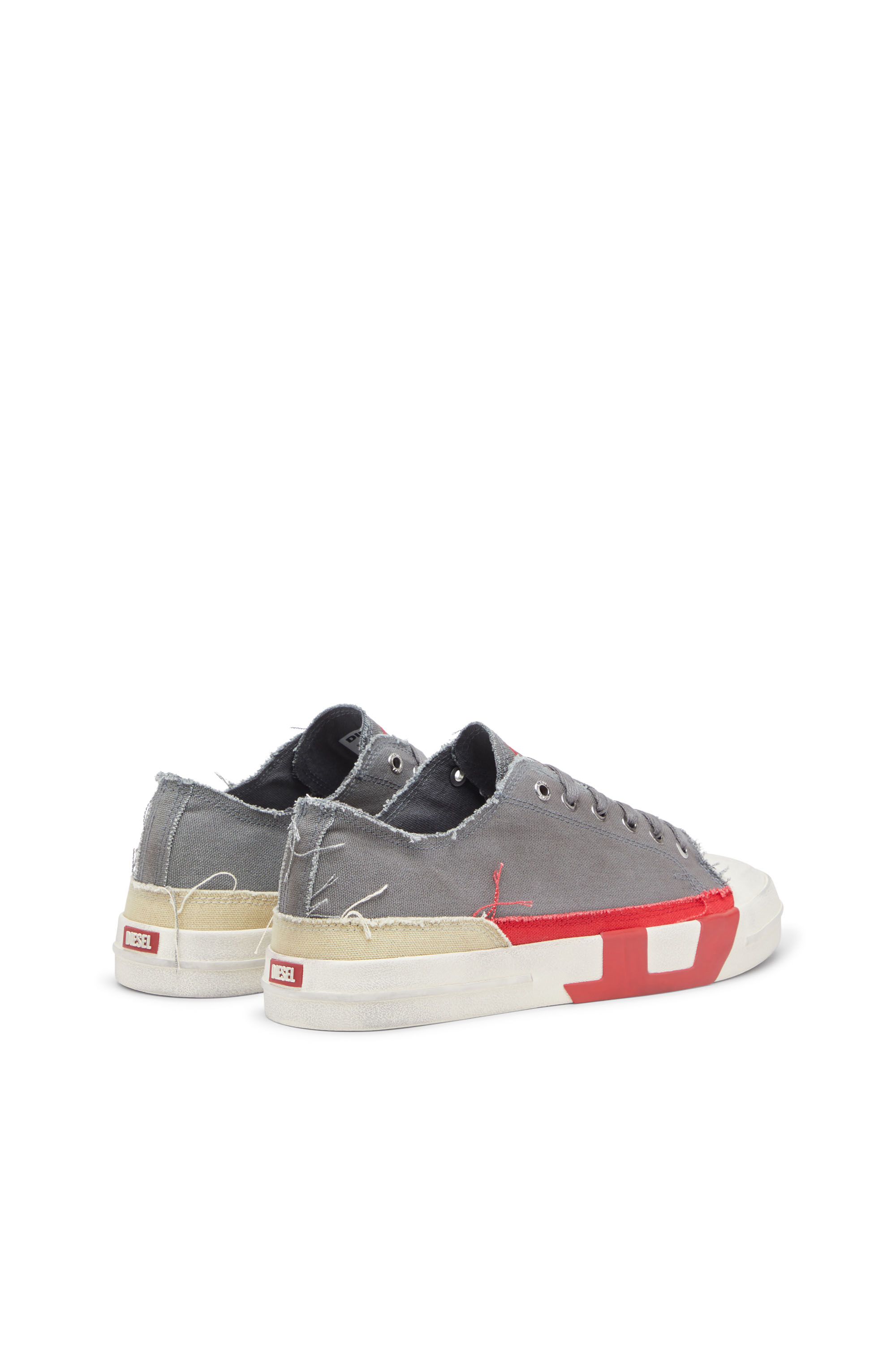 Diesel - S-D-VERSE LOW, S-D-Verse-Sneakers en toile à effet sali Homme in Gris - 3