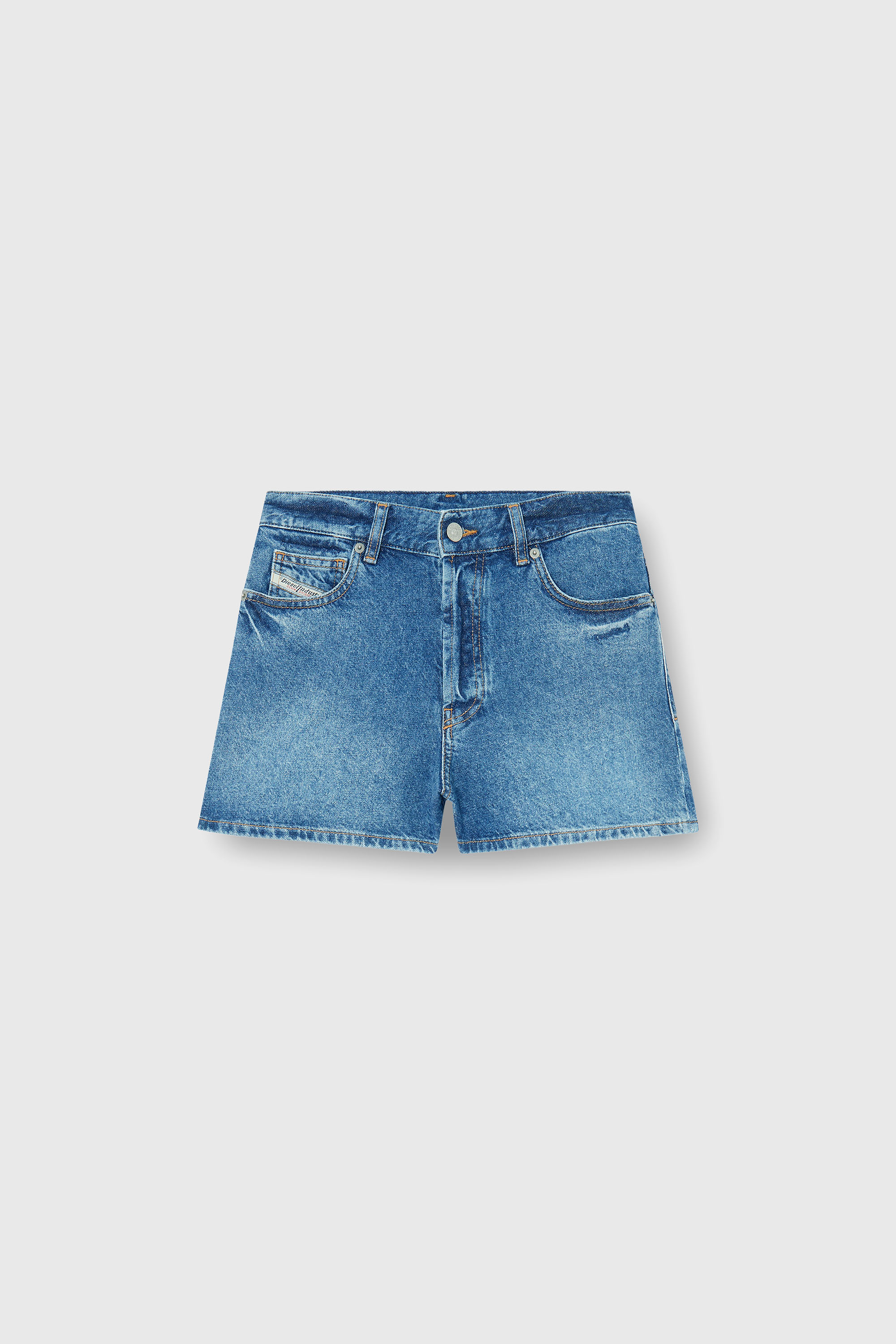 Diesel - DE-HELIOS, Woman's Shorts in worn-in denim in Medium blue - 2