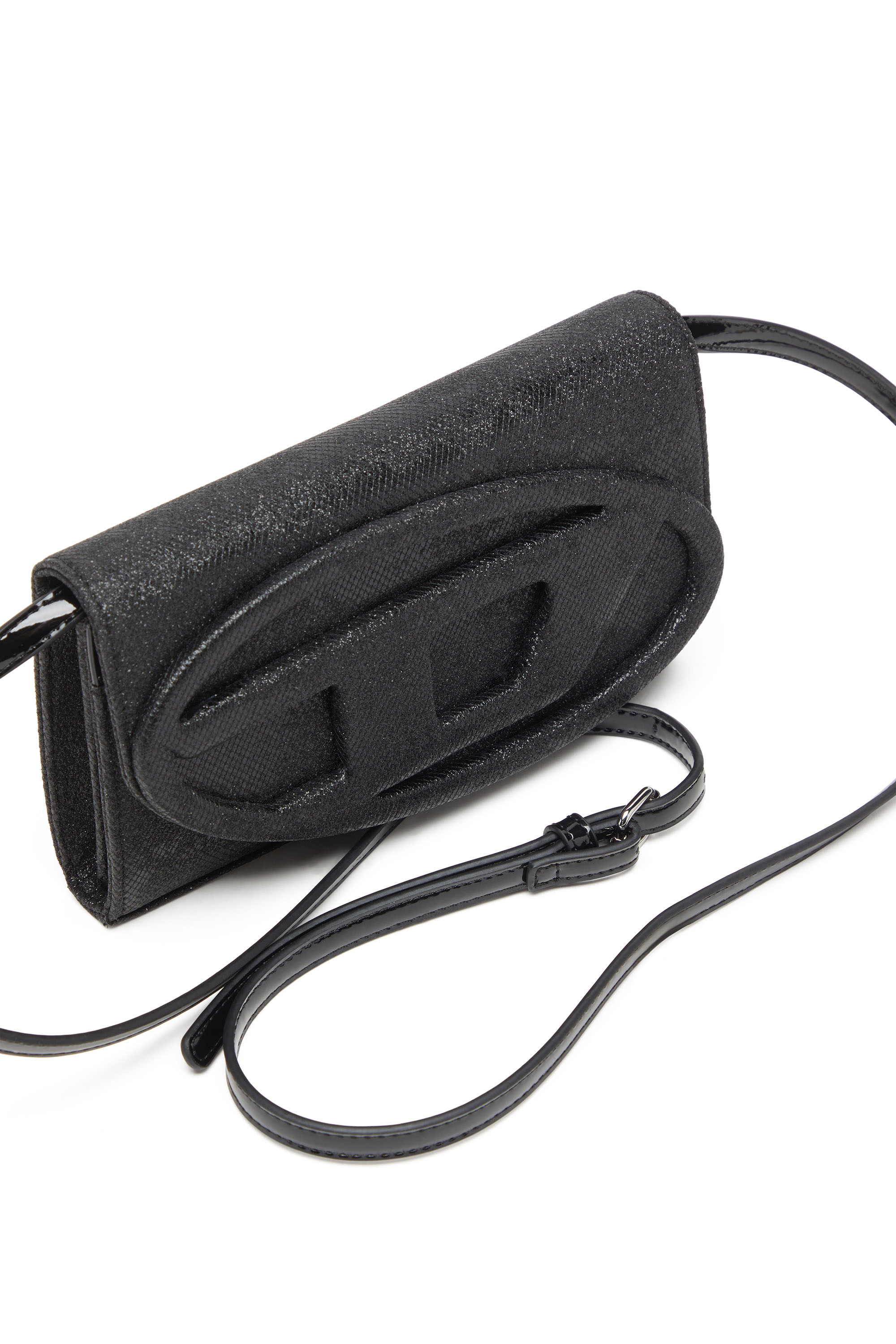 Diesel - 1DR WALLET STRAP, Pouch portafoglio con glitter camouflage Donna in Nero - 5