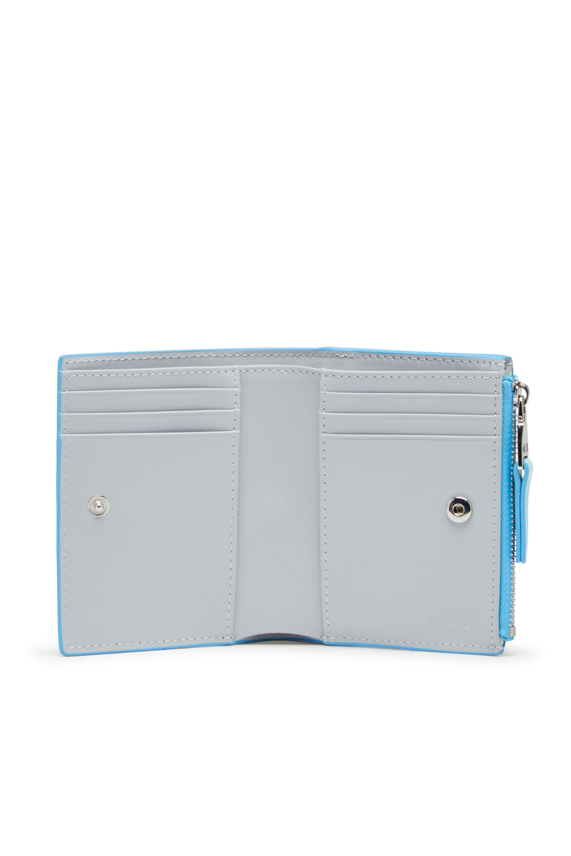 Diesel - PLAY BI-FOLD ZIP II, Piccolo portafoglio in PU lucido stampato Donna in Blu - 3