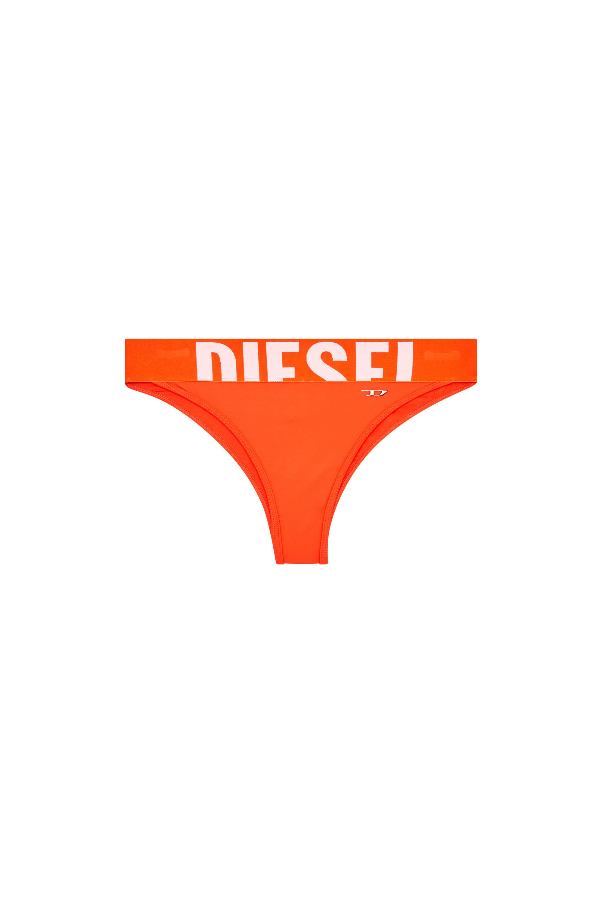 Diesel - LOLA-D-POP, Damen Bikini-Hose mit abgeschnittenem Logo in Orange - 4