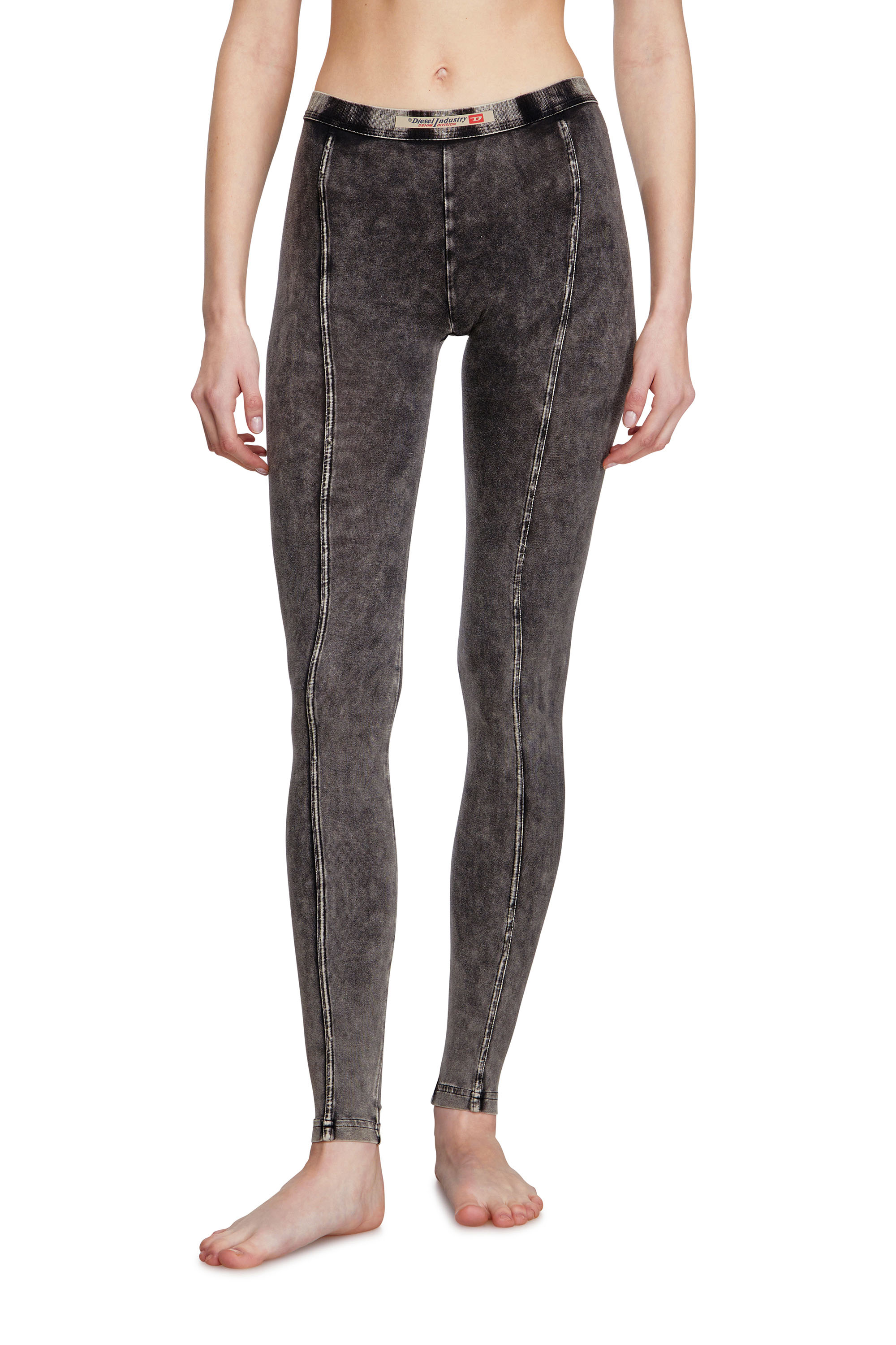 Diesel - ATHENA-DNM, Jeggings in jersey effetto denim Donna in Nero - 3