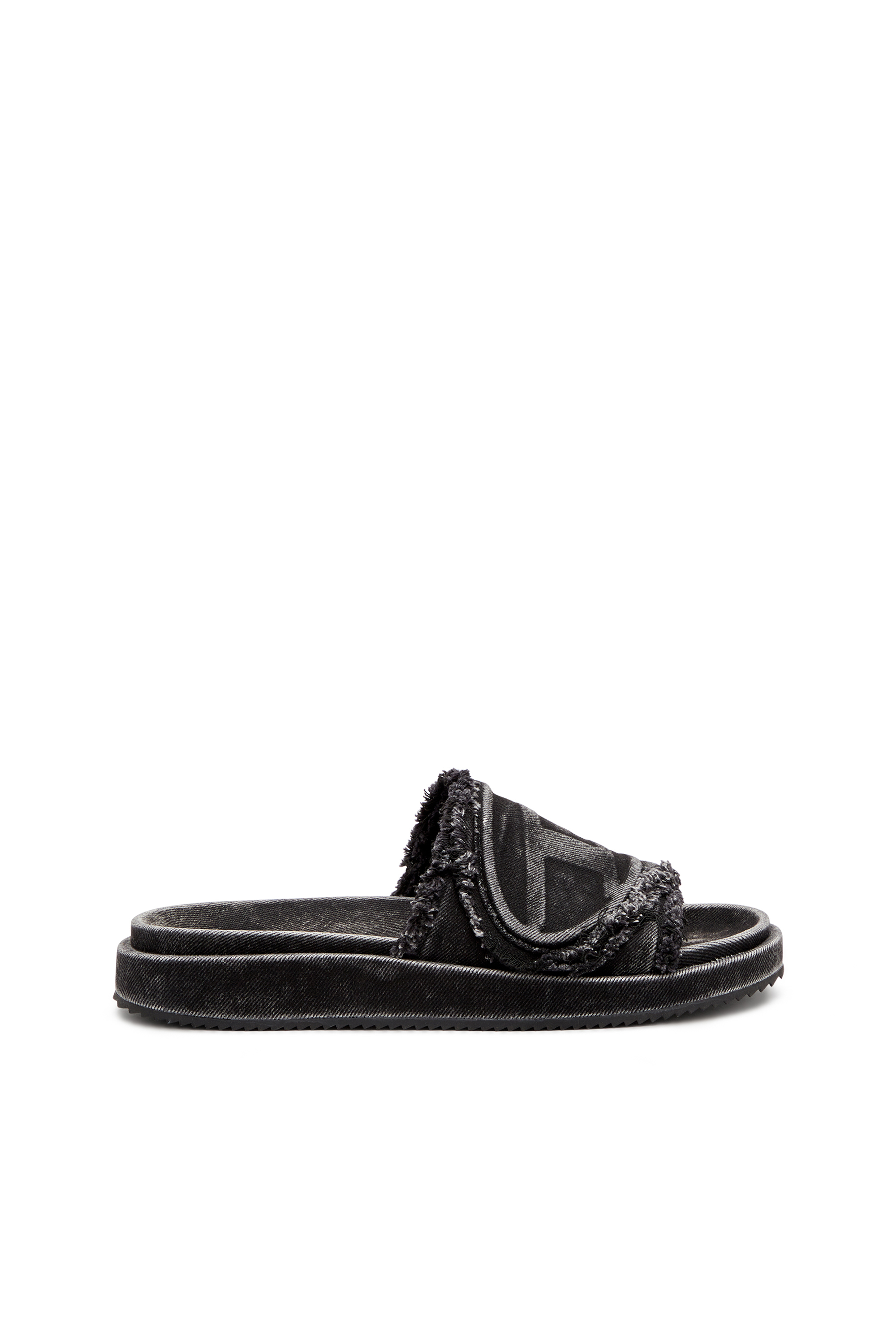 SA-SLIDE D OVAL, Nero Diesel - SA-SLIDE D OVAL, Sa-Slide D-Slide in denim distressed Unisex in Nero - 1