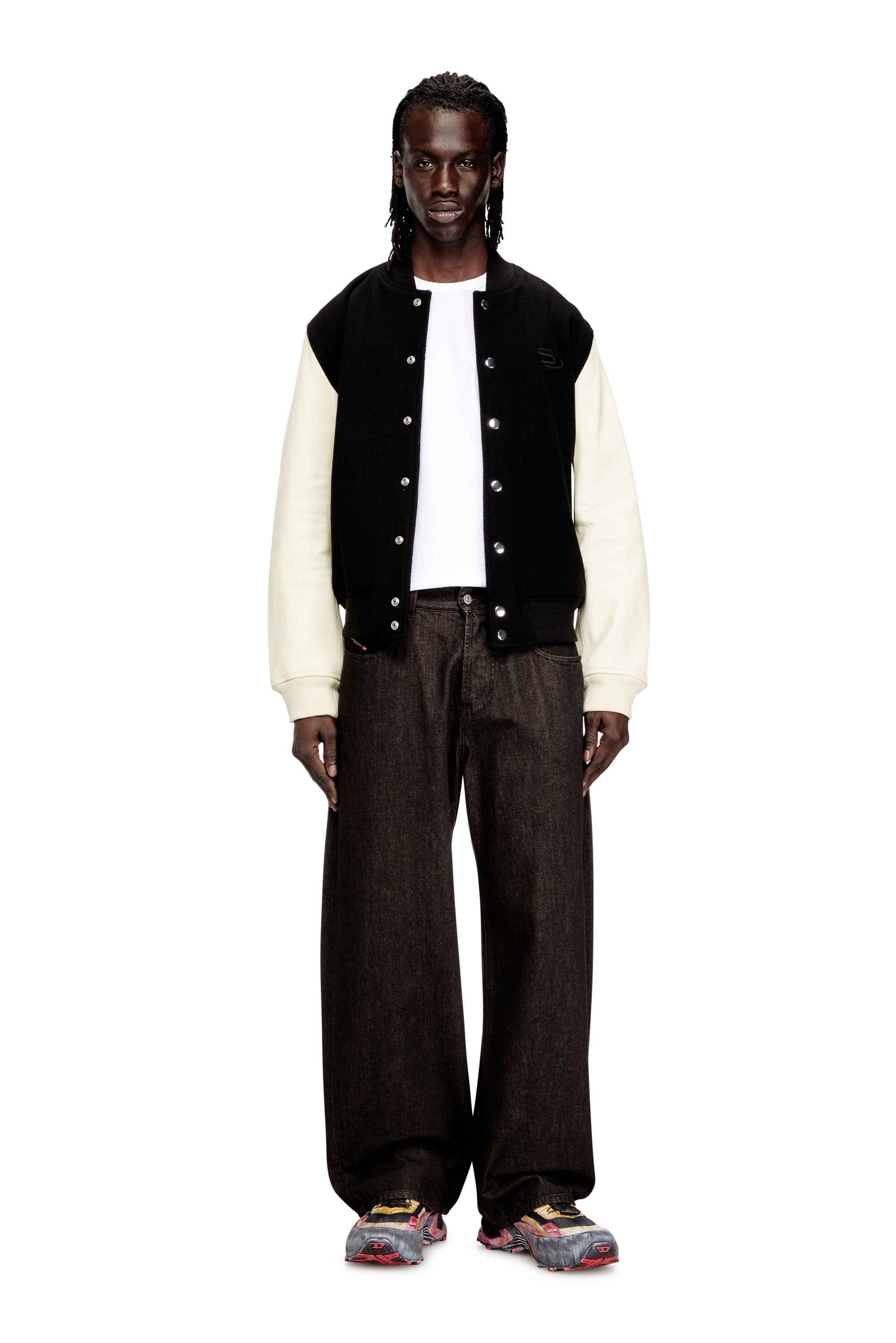 Diesel - L-ARRY-WRD, Giacca bomber in misto lana e pelle Uomo in ToBeDefined - 2