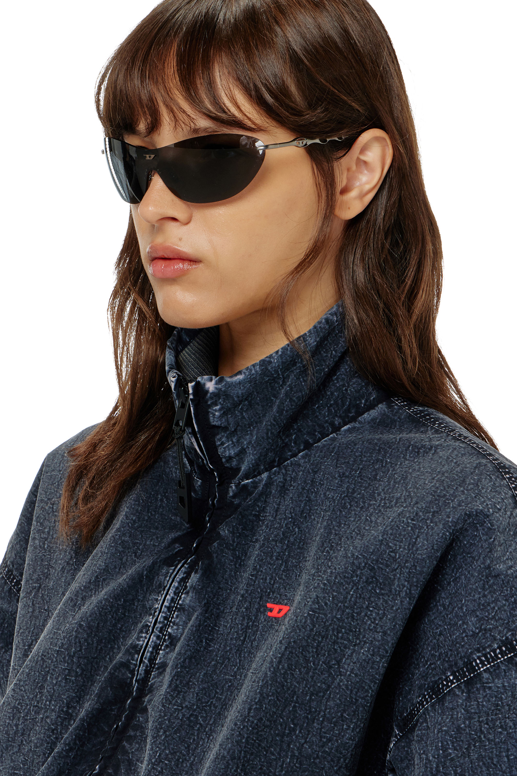 Diesel - G-LEAMER, Giacca windbreaker in taslan acid-wash Donna in Blu - 5