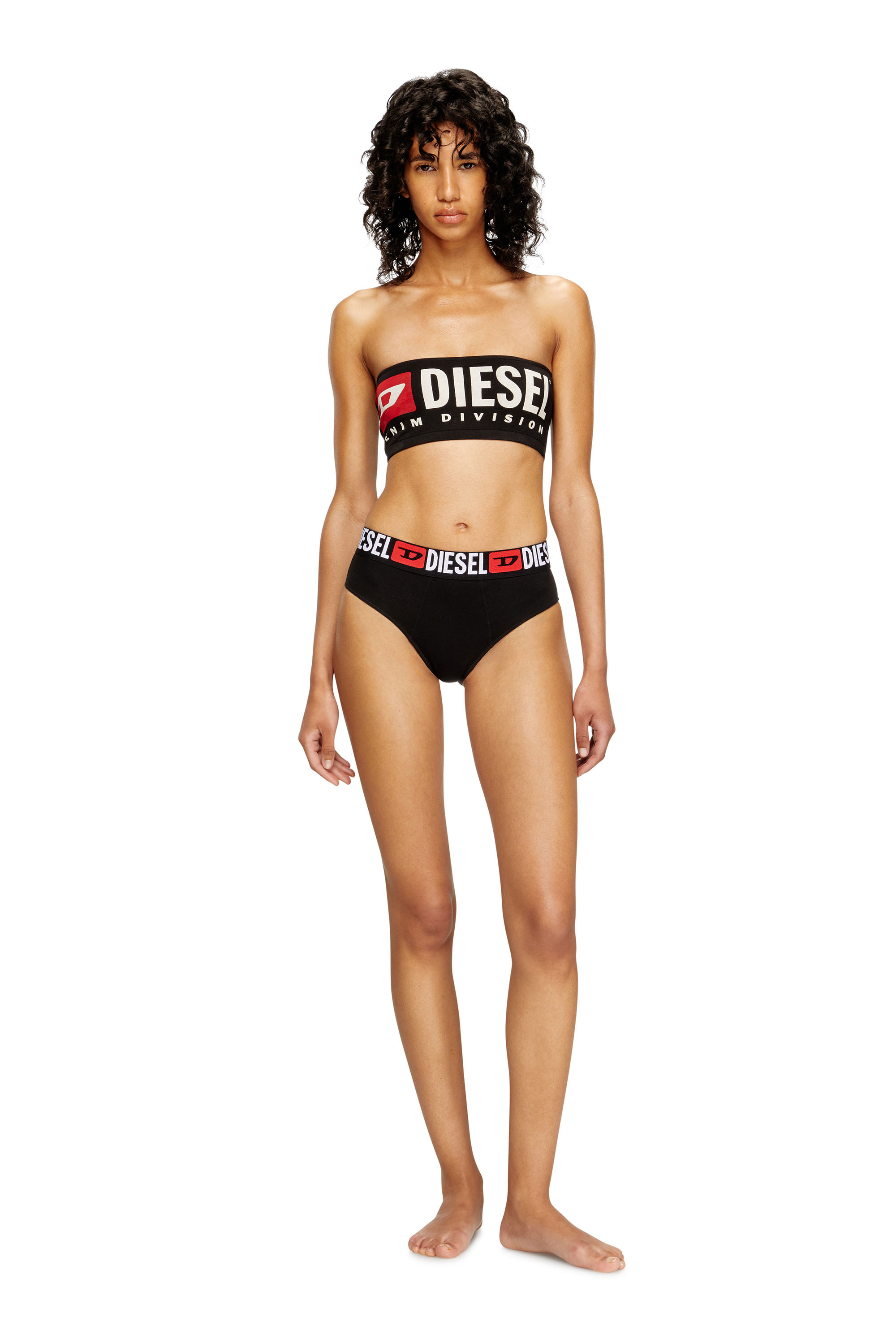 Diesel - UFSB-MELANIE, Damen Trägerloser BH mit Maxi-Logo in Schwarz - 2