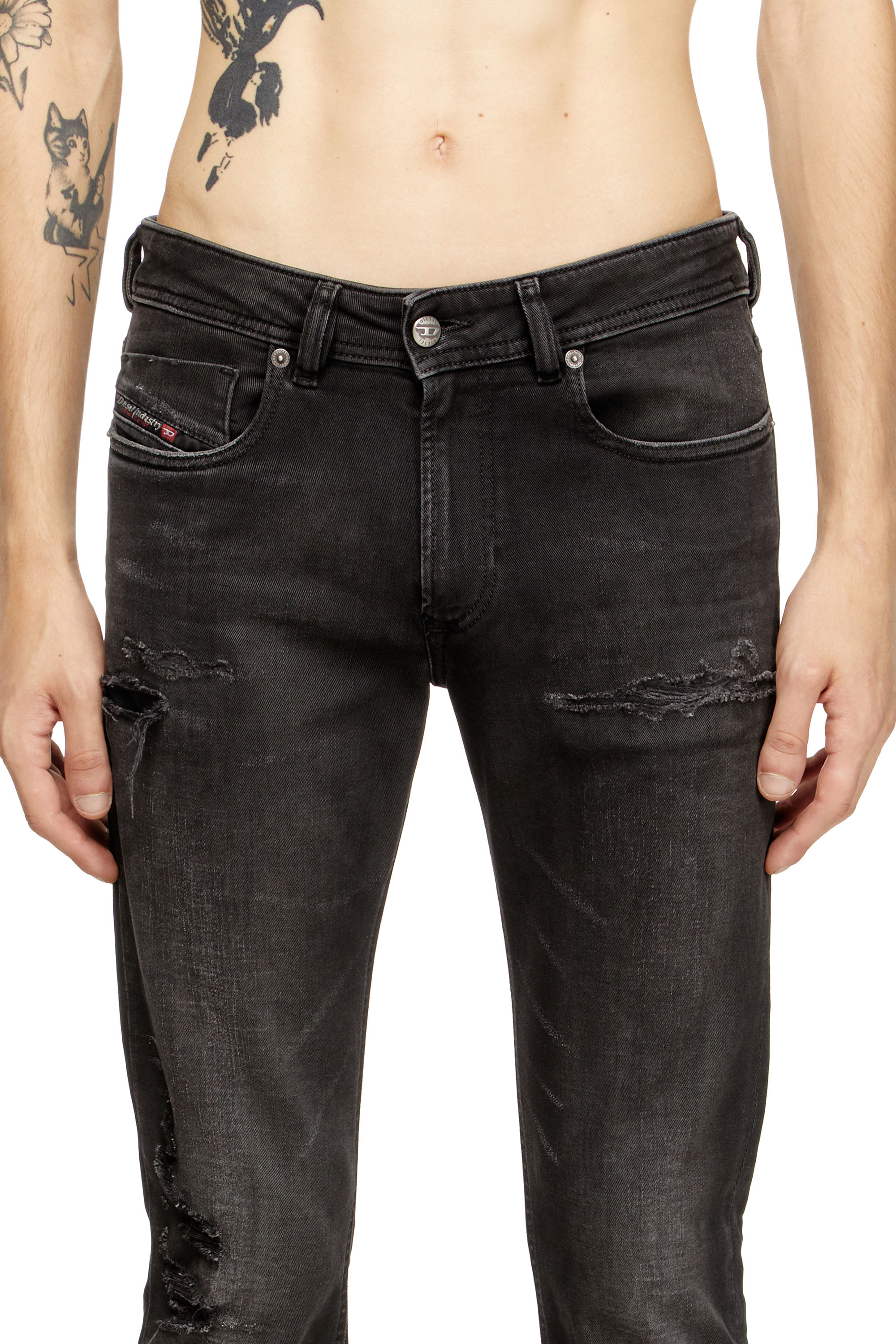 Diesel - Skinny Jeans 1979 Sleenker 068SG Homme, Noir/Gris foncé - Image 5