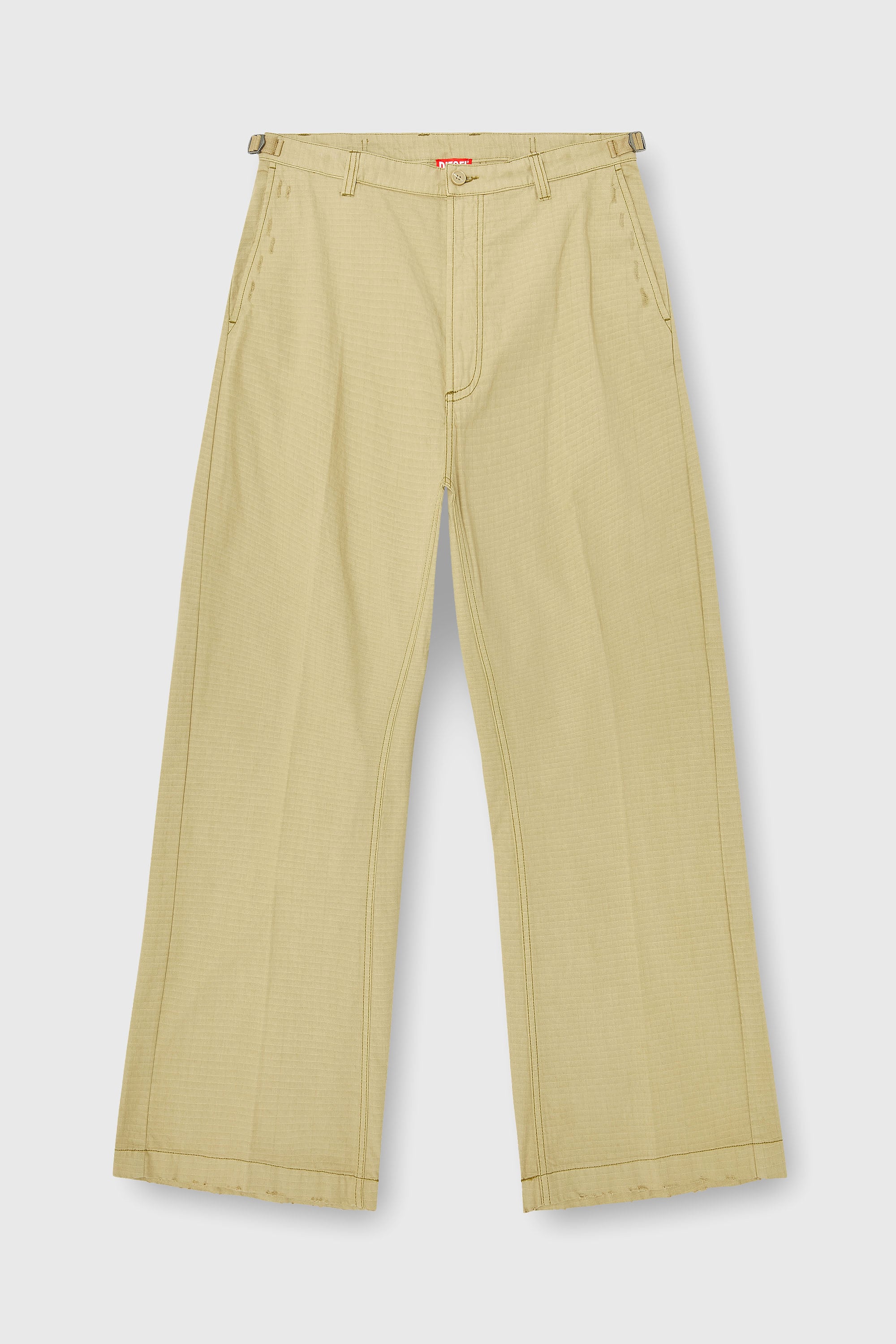 Diesel - P-BALL, Pantaloni in ripstop di cotone con fibbie laterali Uomo in Beige - 2