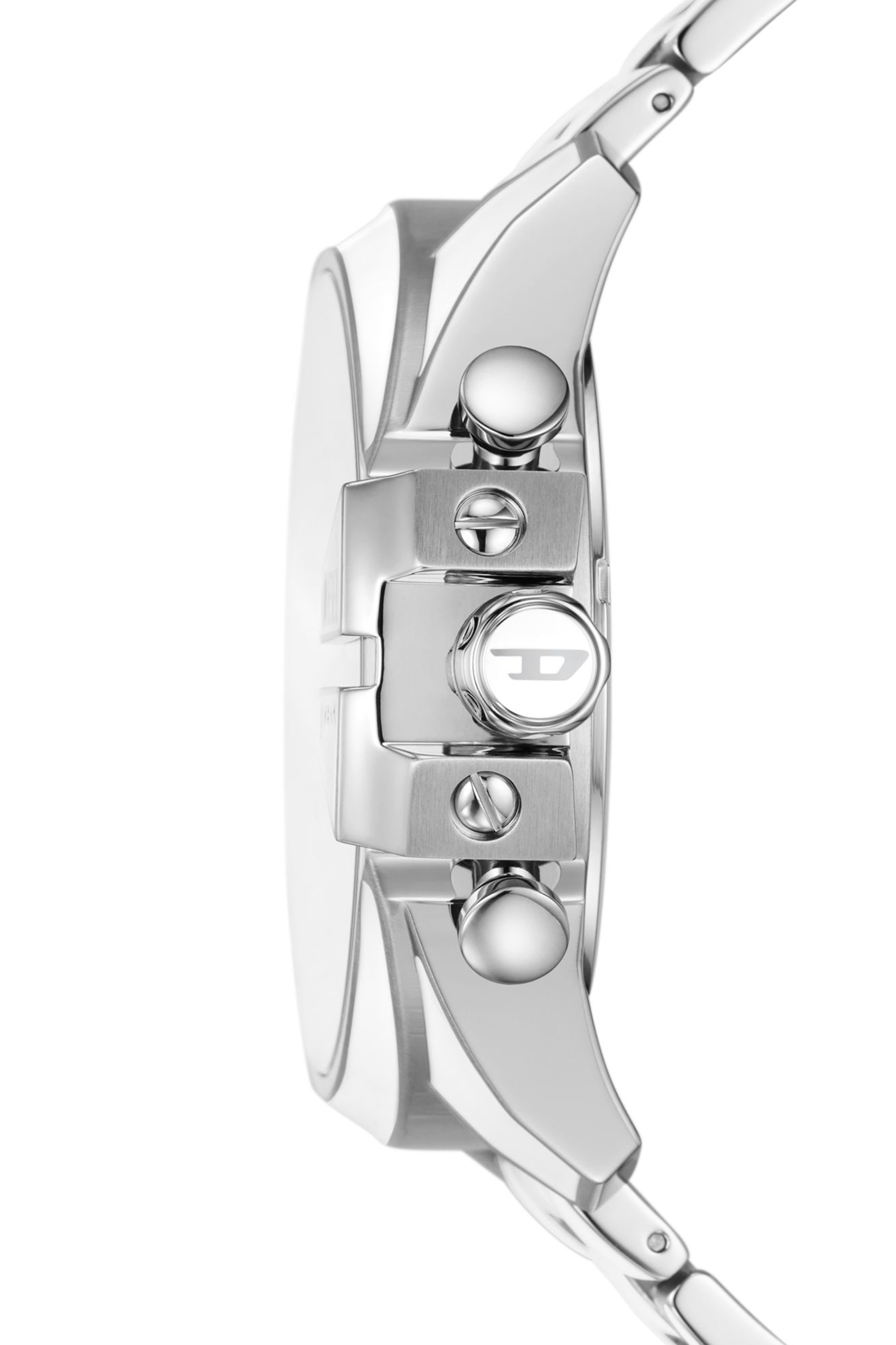 Diesel - DZ4660, Herren Mega Chief Armbanduhr aus Edelstahl mit weißen Akzenten in Silber - Image 3