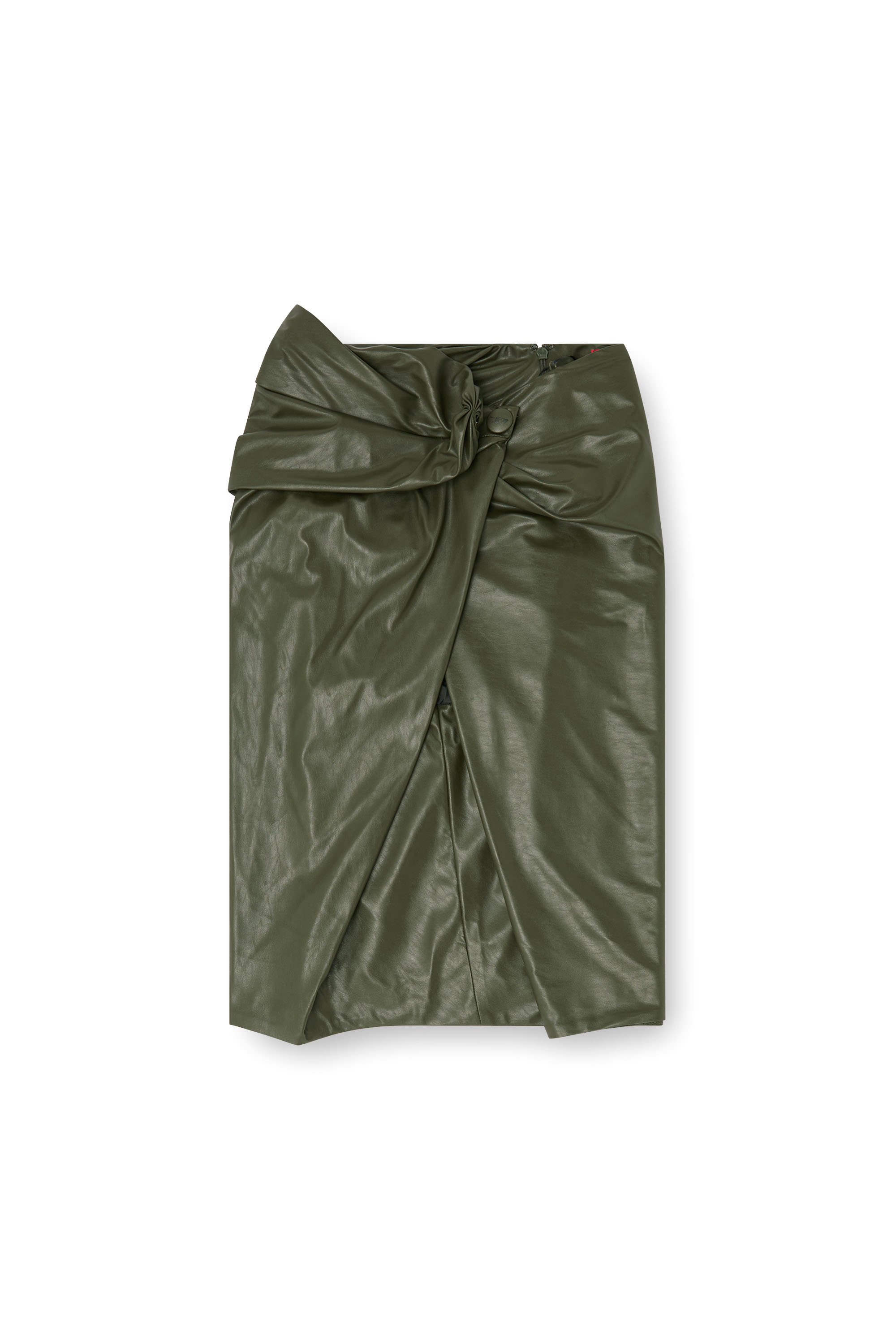 Diesel - O-DASLI, Jupe crayon drap&eacute;e avec fente Femme in Vert - 2