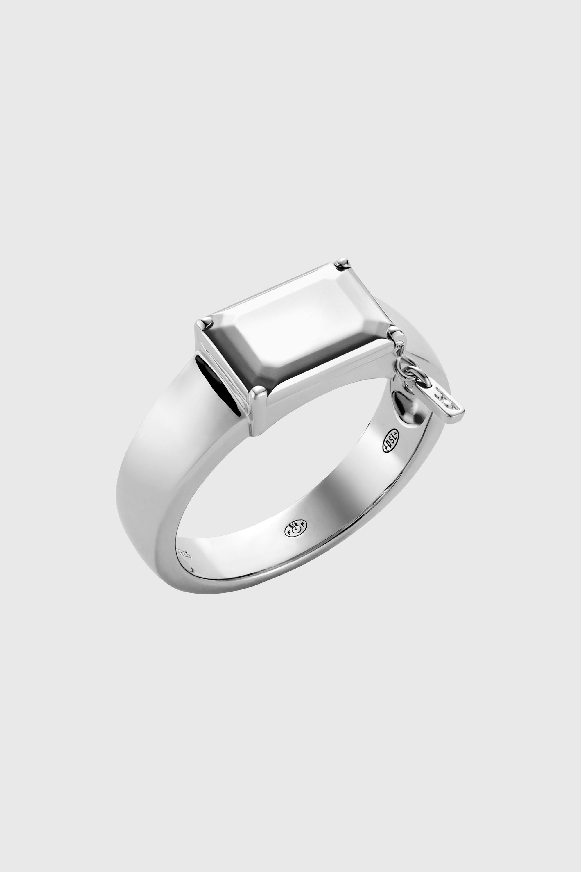 Diesel - DL1365040 STERLING SILVER JEWEL, Unisex Sterlingsilber-Zentralfokus-Ring in Silber - 1