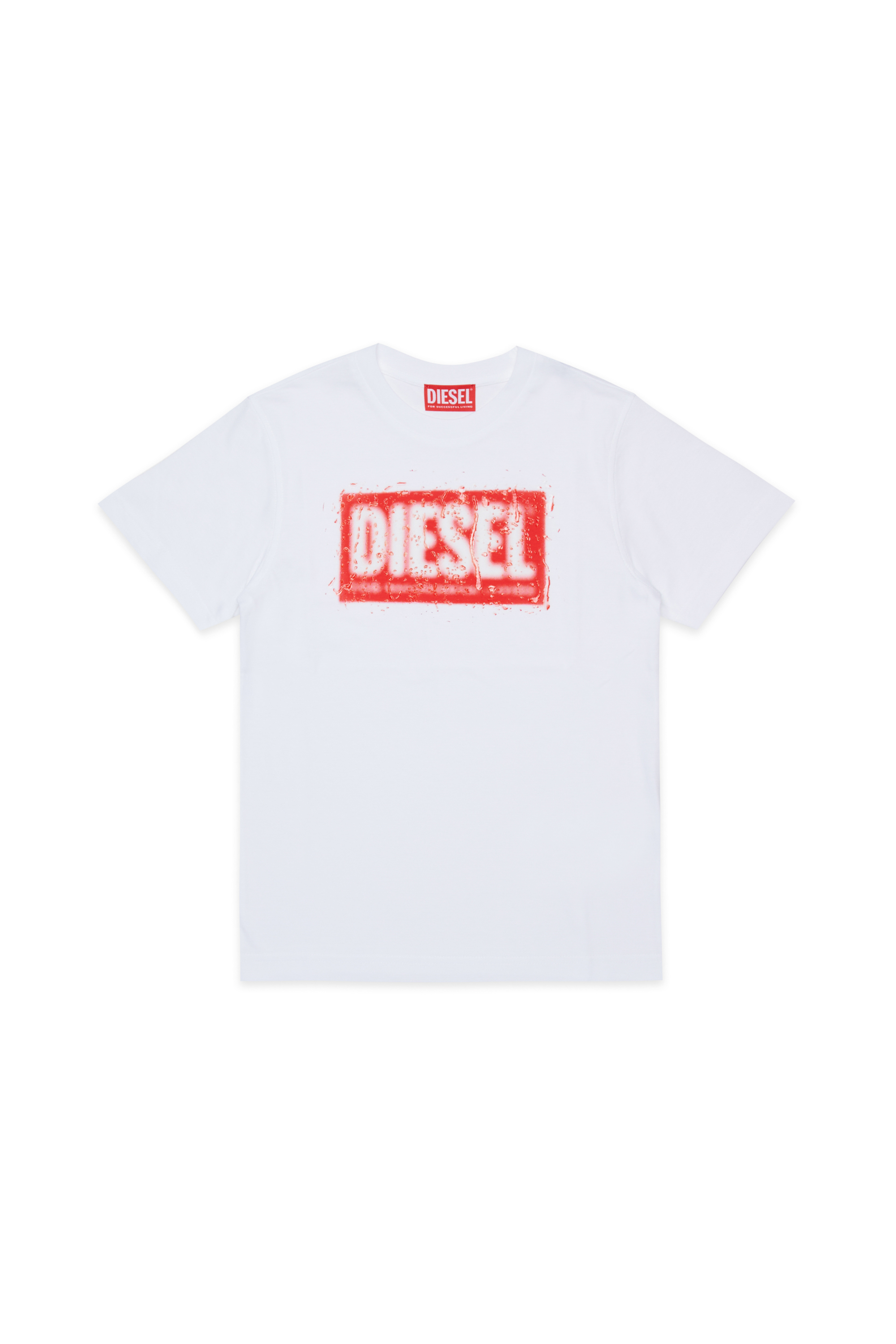 Diesel - TADJUSTQ10, T-shirt en coton avec logo imprimé Homme in Blanc - 1