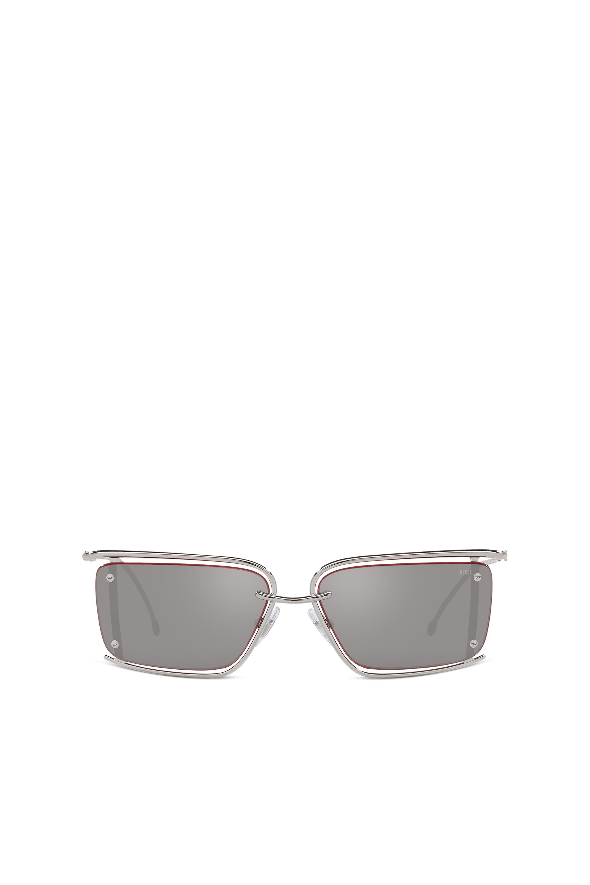 Diesel - 0DL1002, Unisex Rechteckiges Modell Brille in Silber - 1