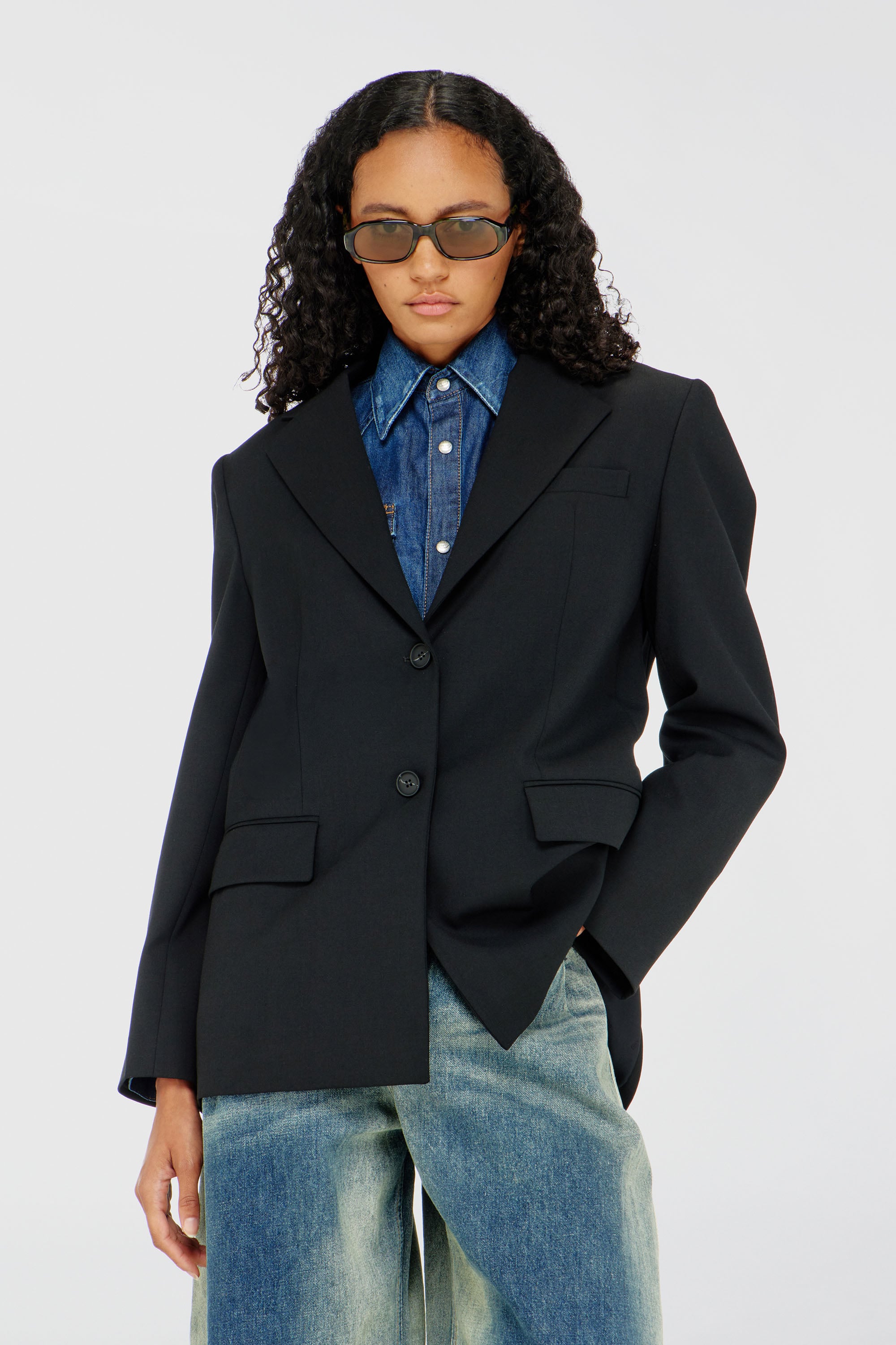 Diesel - G-KESS-R1, Blazer en m&eacute;lange de laine Femme in Noir - 1