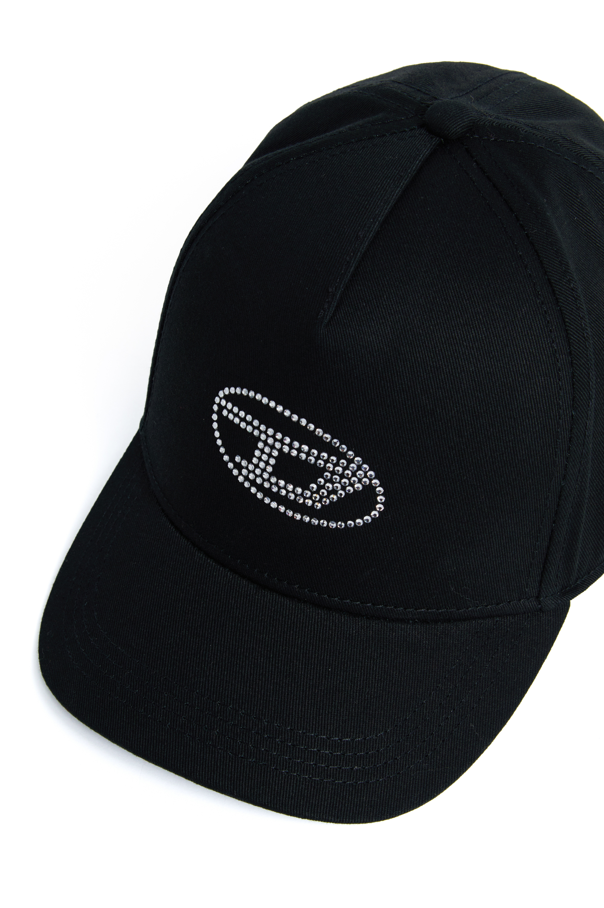 Diesel - FDSTRAS, Femme Casquette de baseball avec logo Oval D en cristal in Noir - Image 3