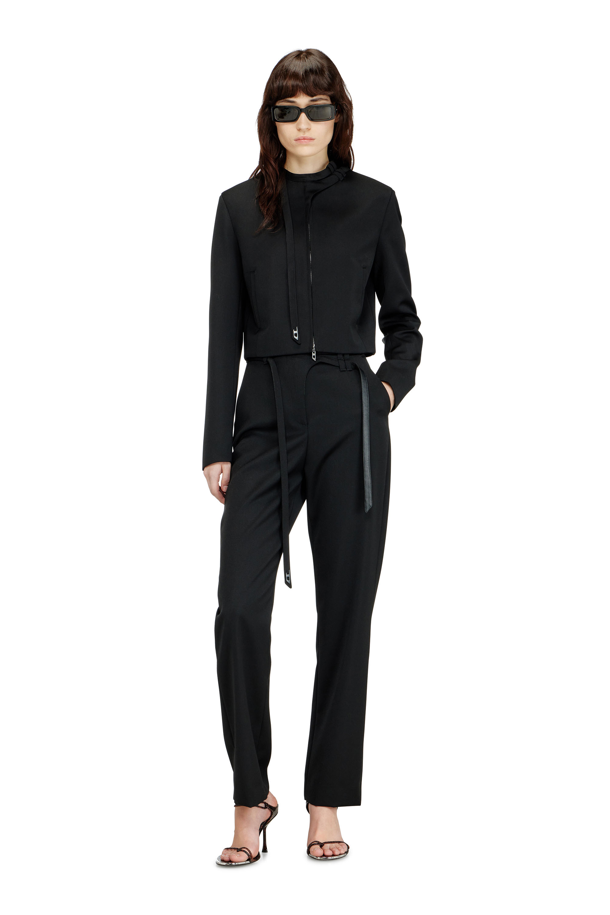 Diesel - G-HAVOC-1, Giacca sartoriale con cinturino biker Donna in Nero - 1