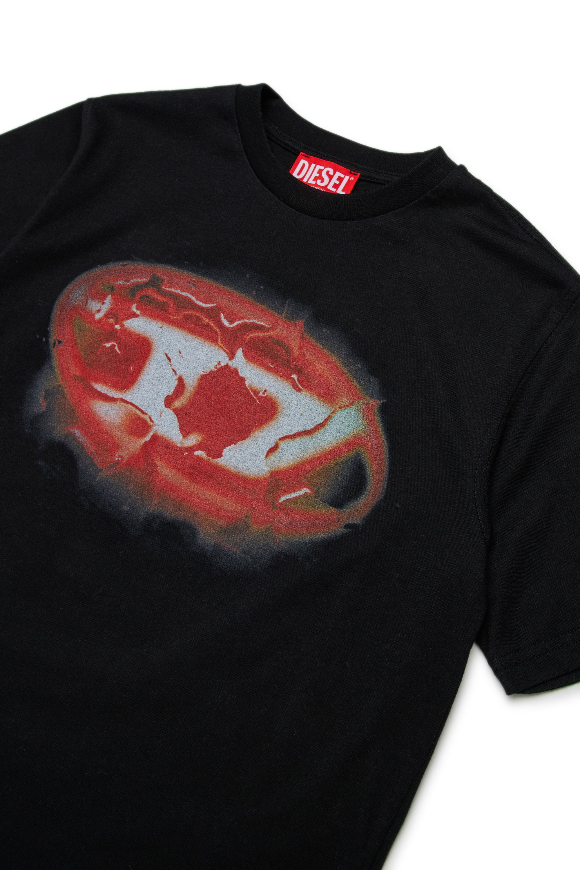 Diesel - TBOXTK3 OVER, T-shirt cotone con stampa grafica Uomo in Nero - 3